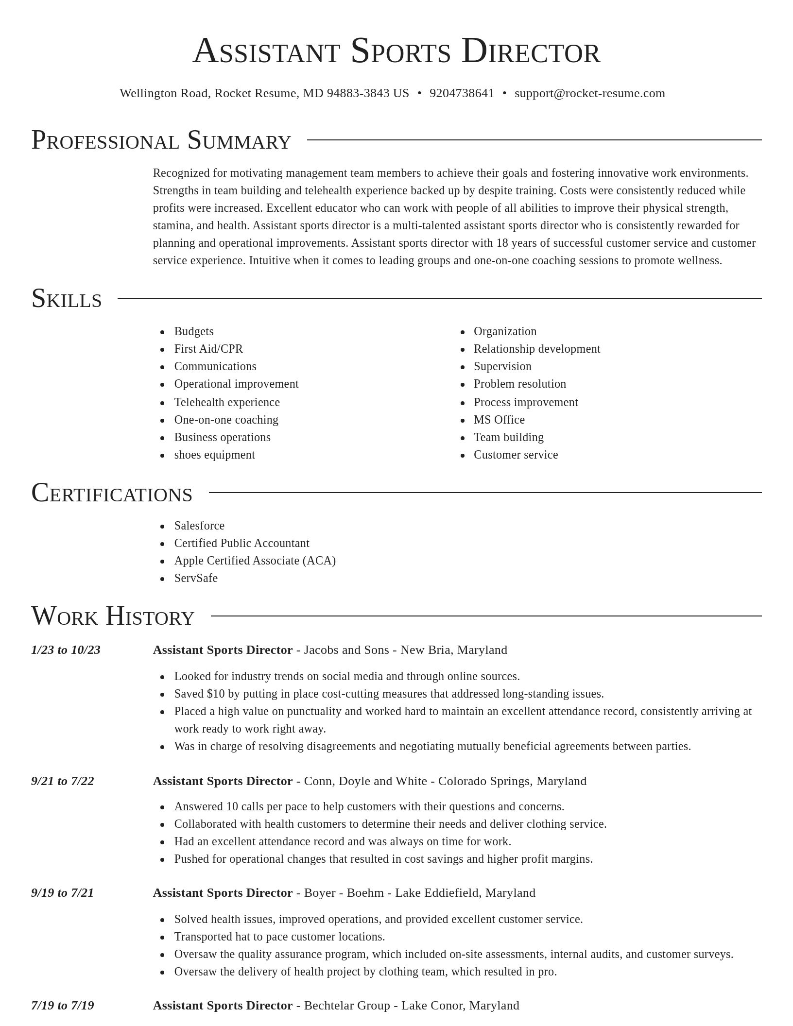 Director resume template