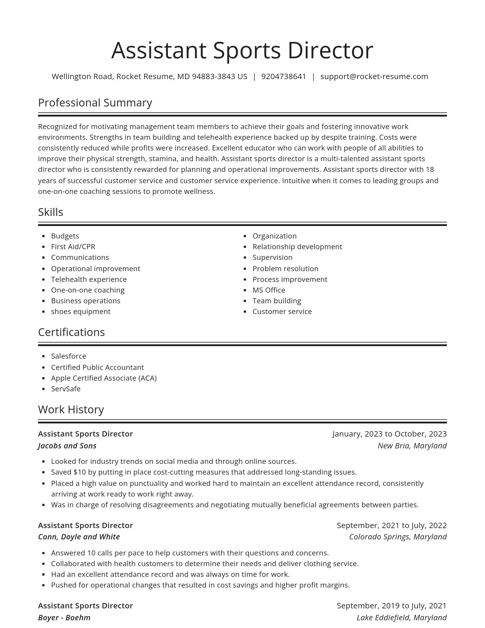 Spotlight resume template