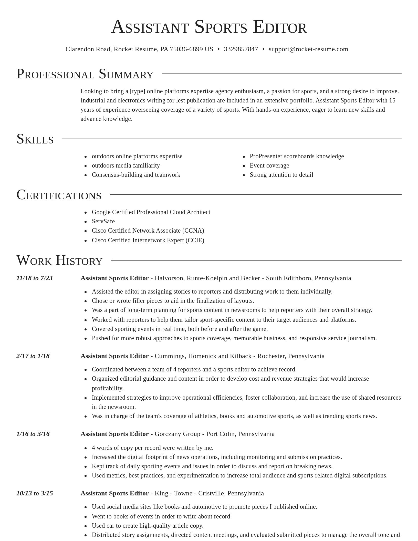 Director resume template