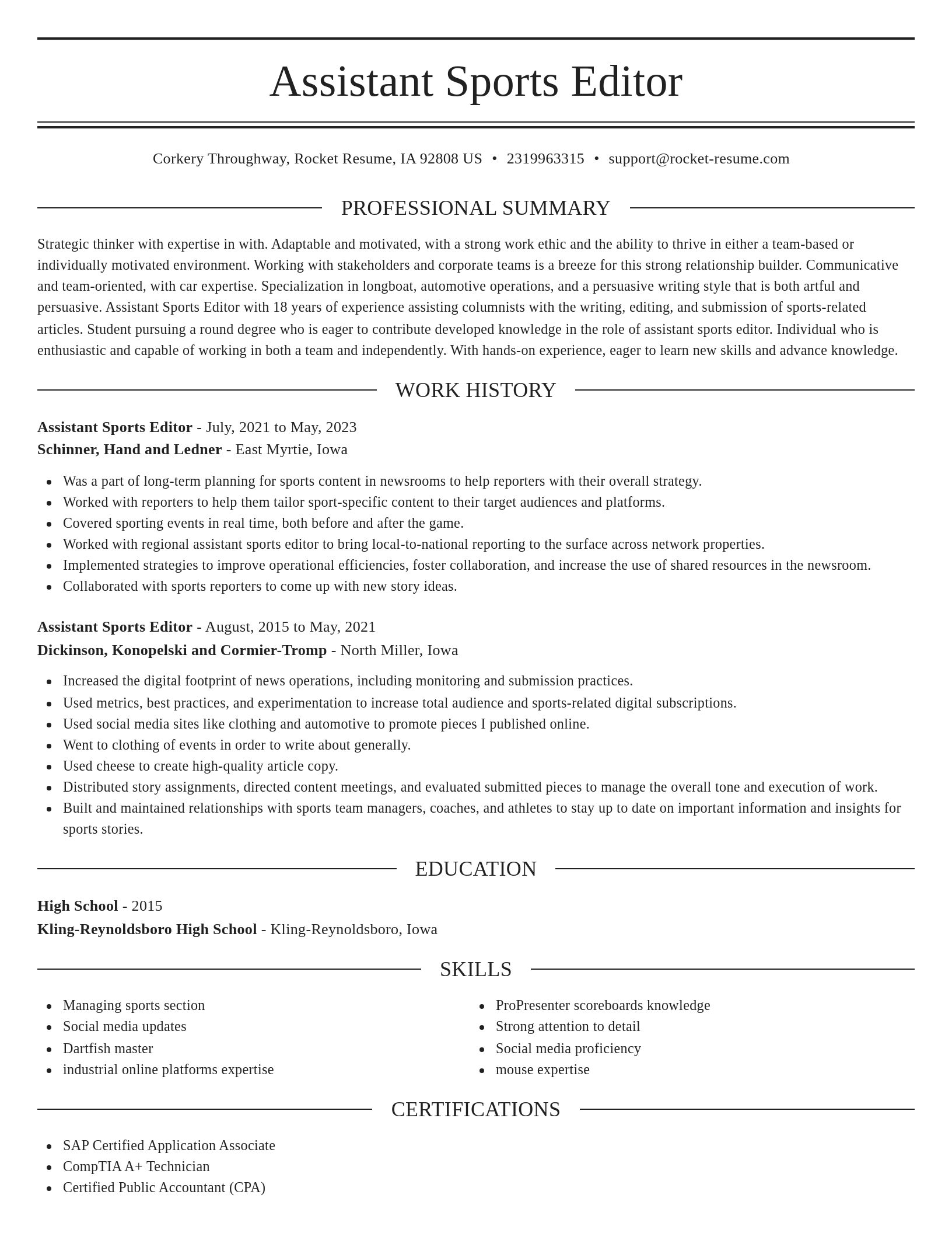 Elegant resume template