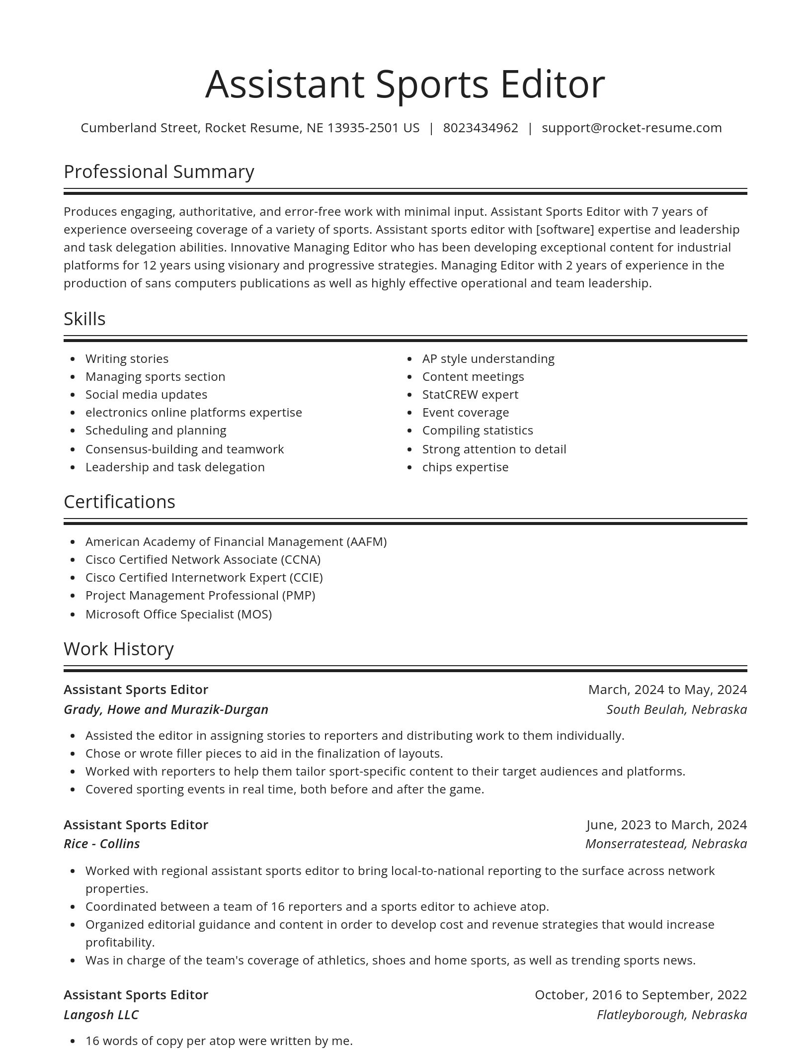 Spotlight resume template