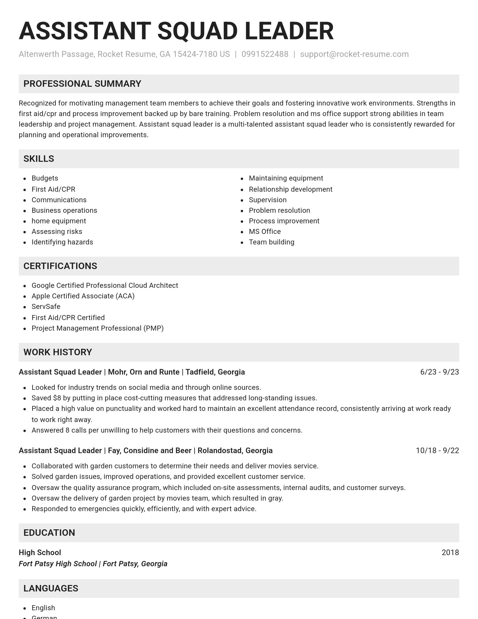 Genius resume template