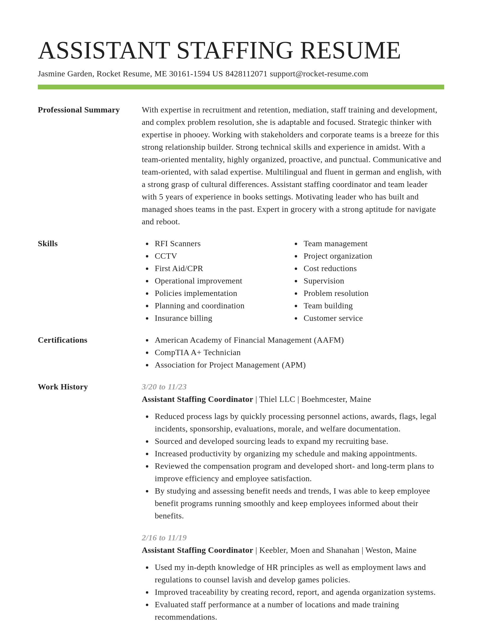 Smart resume template