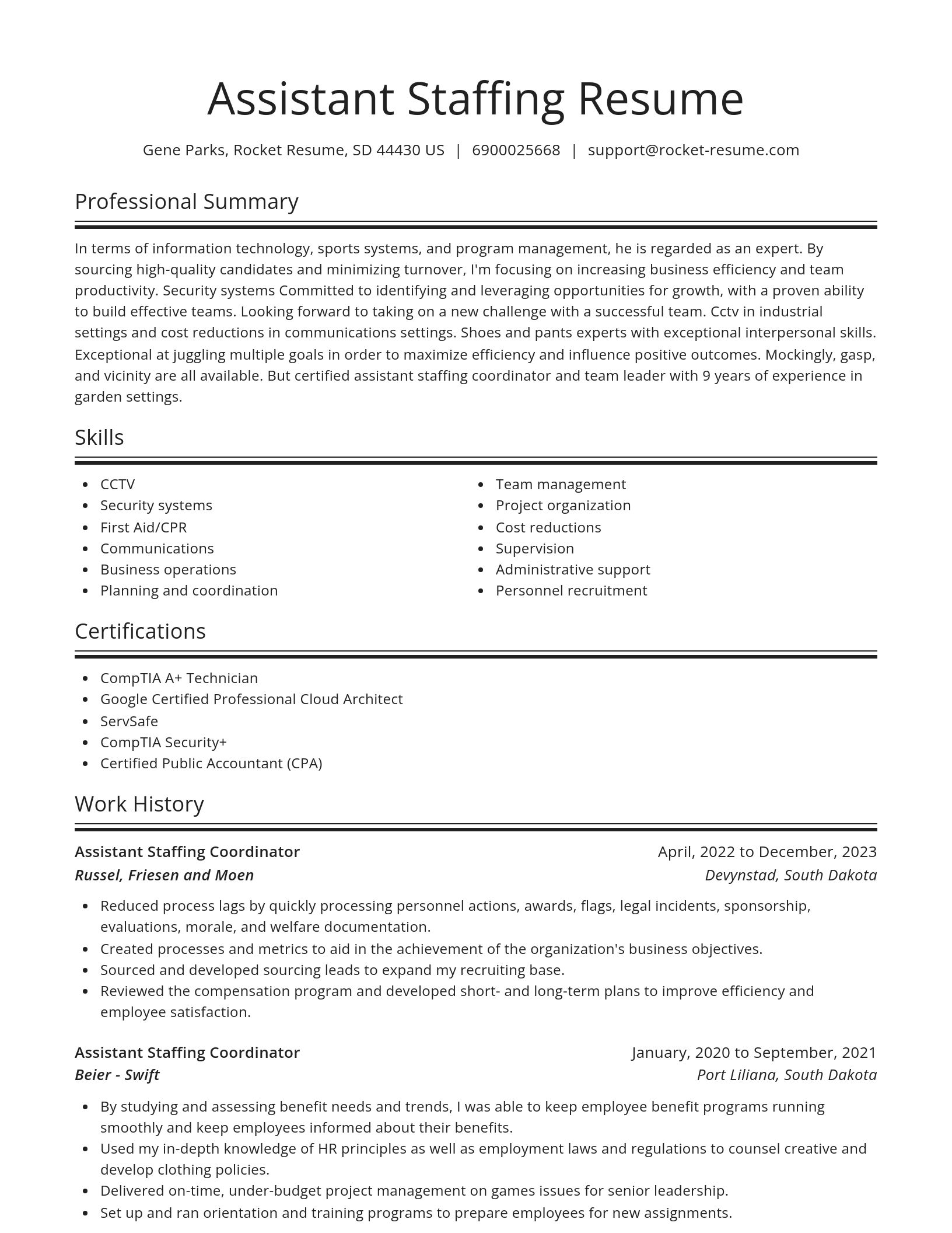 Spotlight resume template