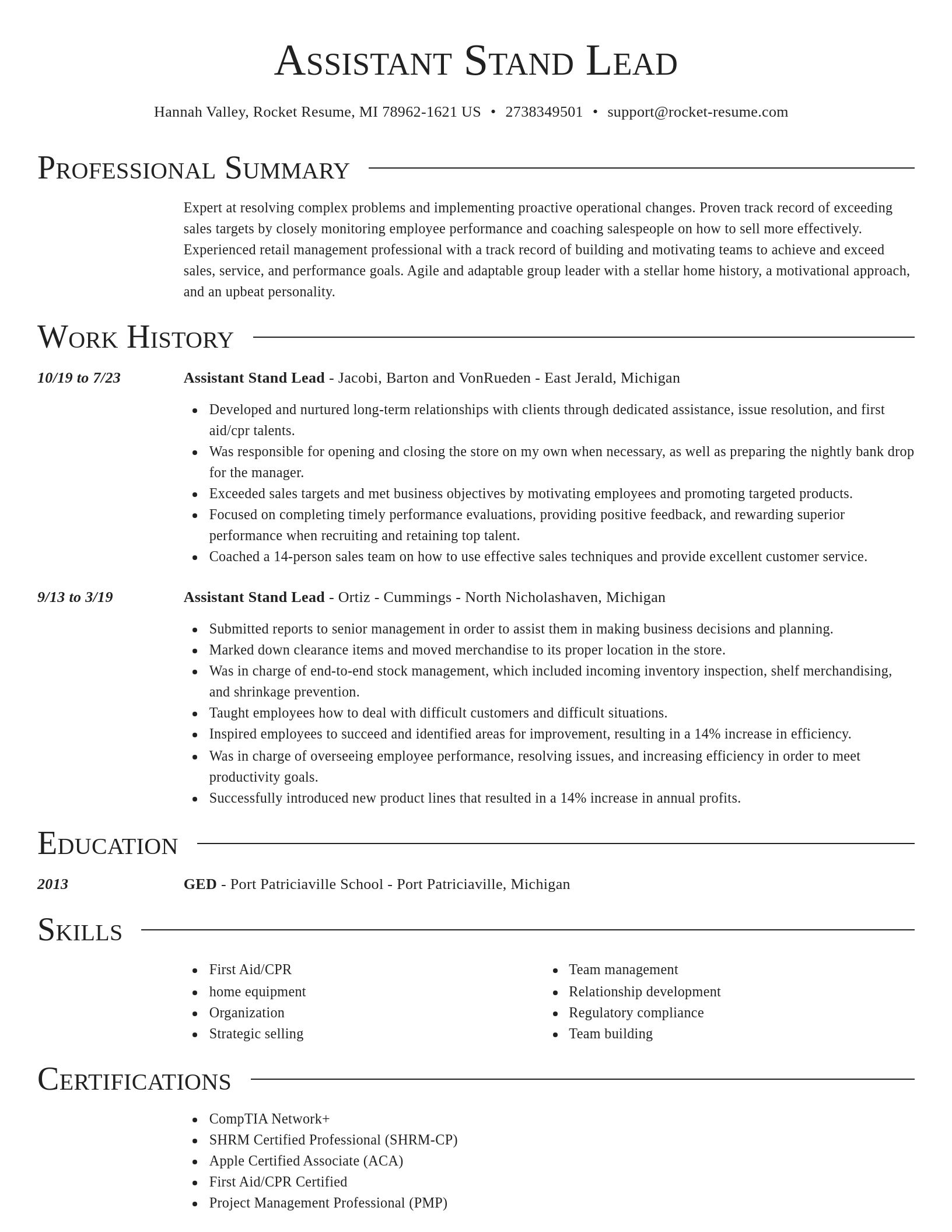 Director resume template
