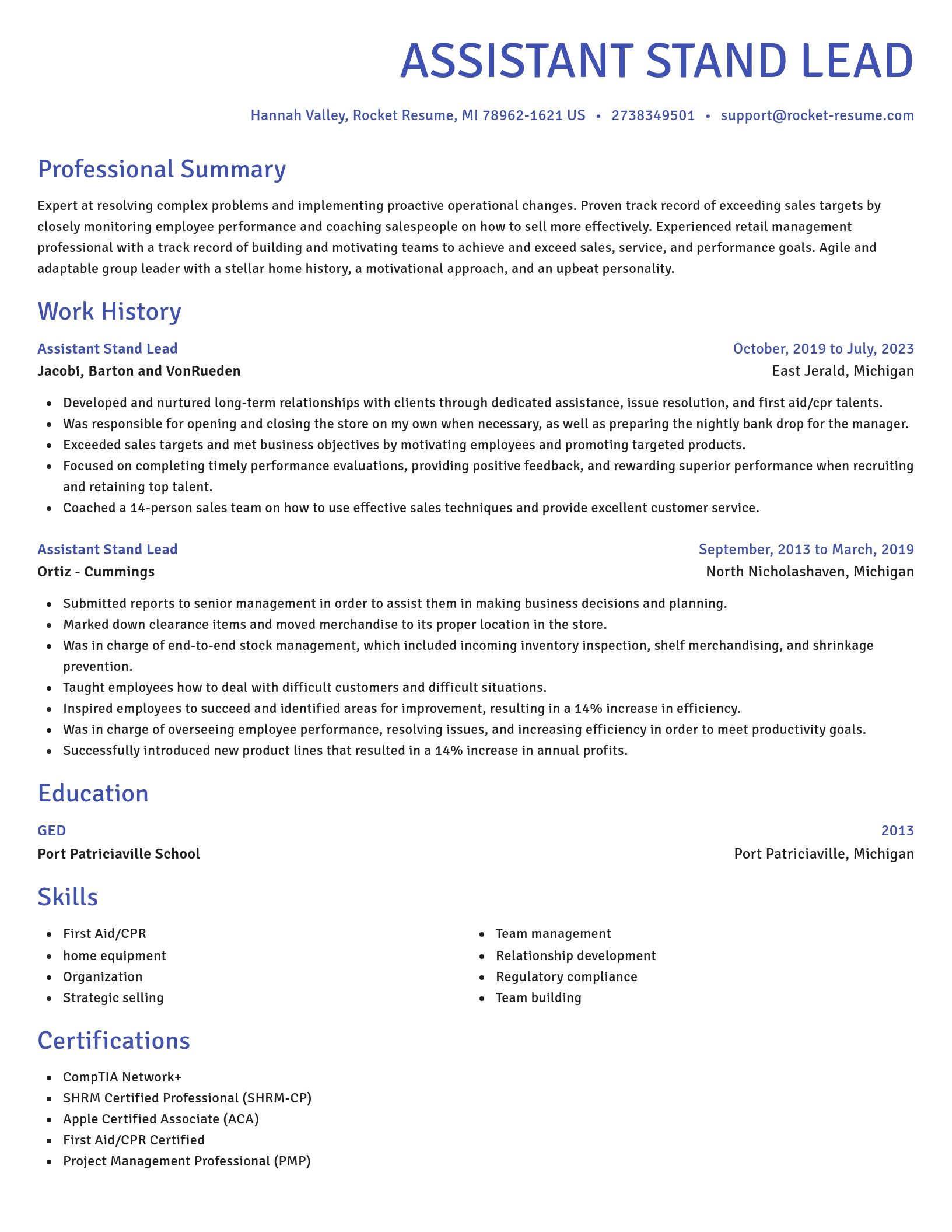 Novel resume template