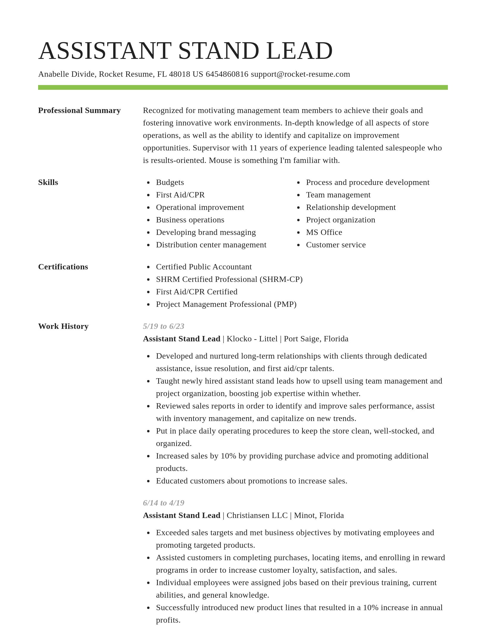 Smart resume template
