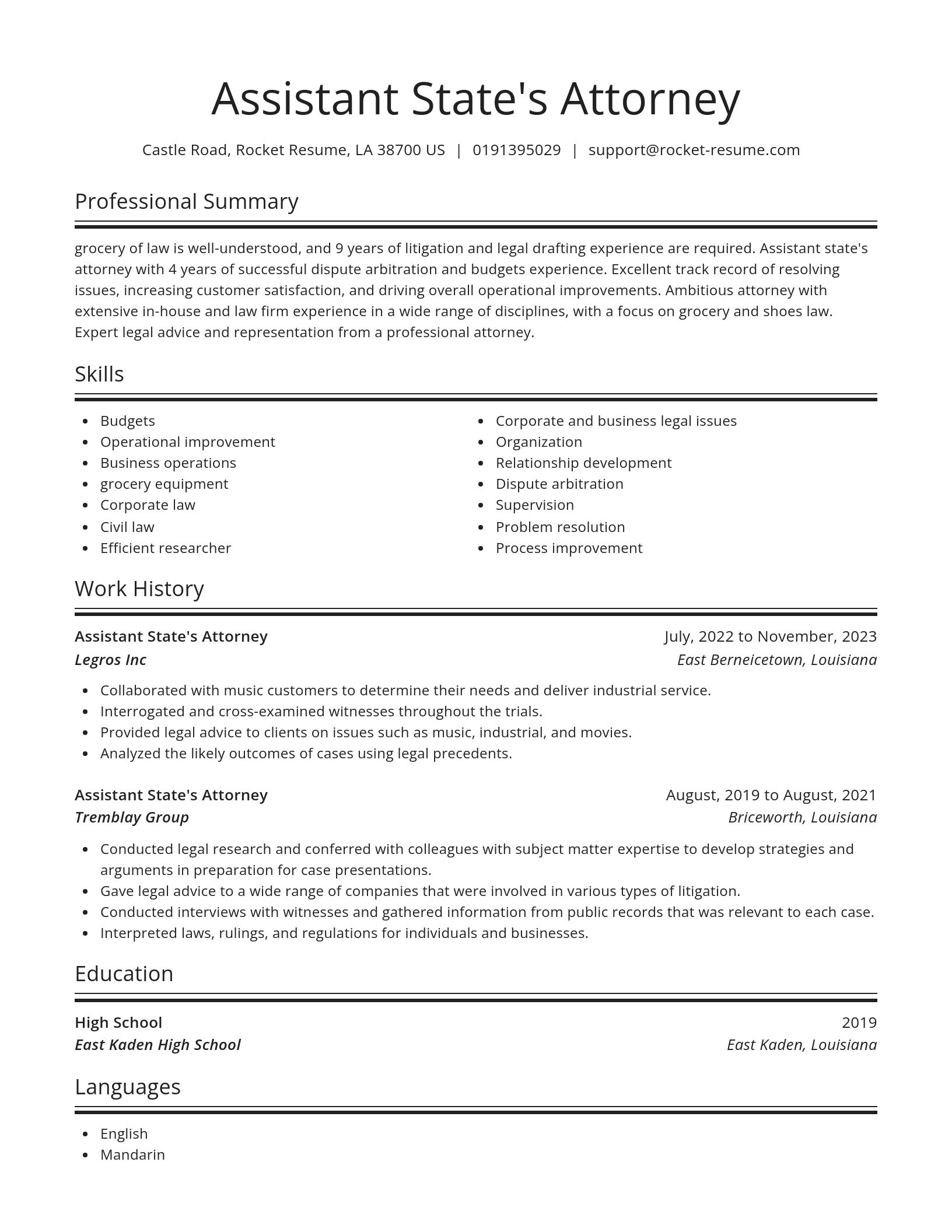 Spotlight resume template
