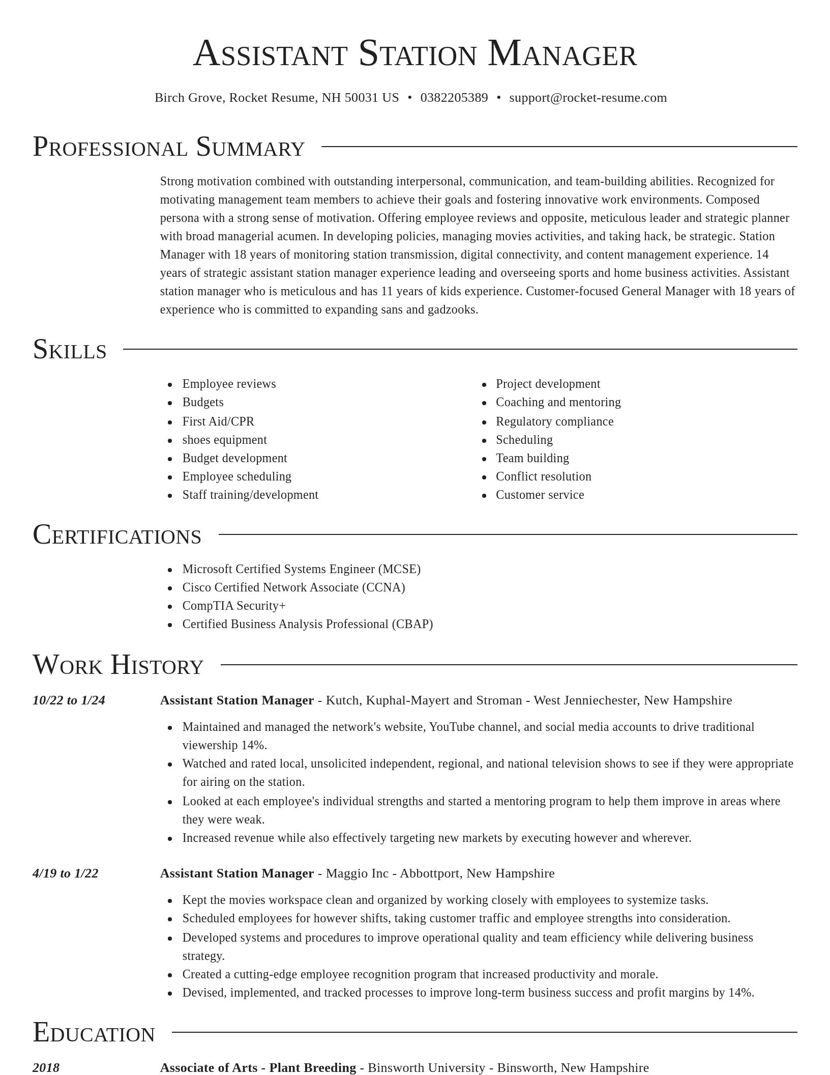 Director resume template