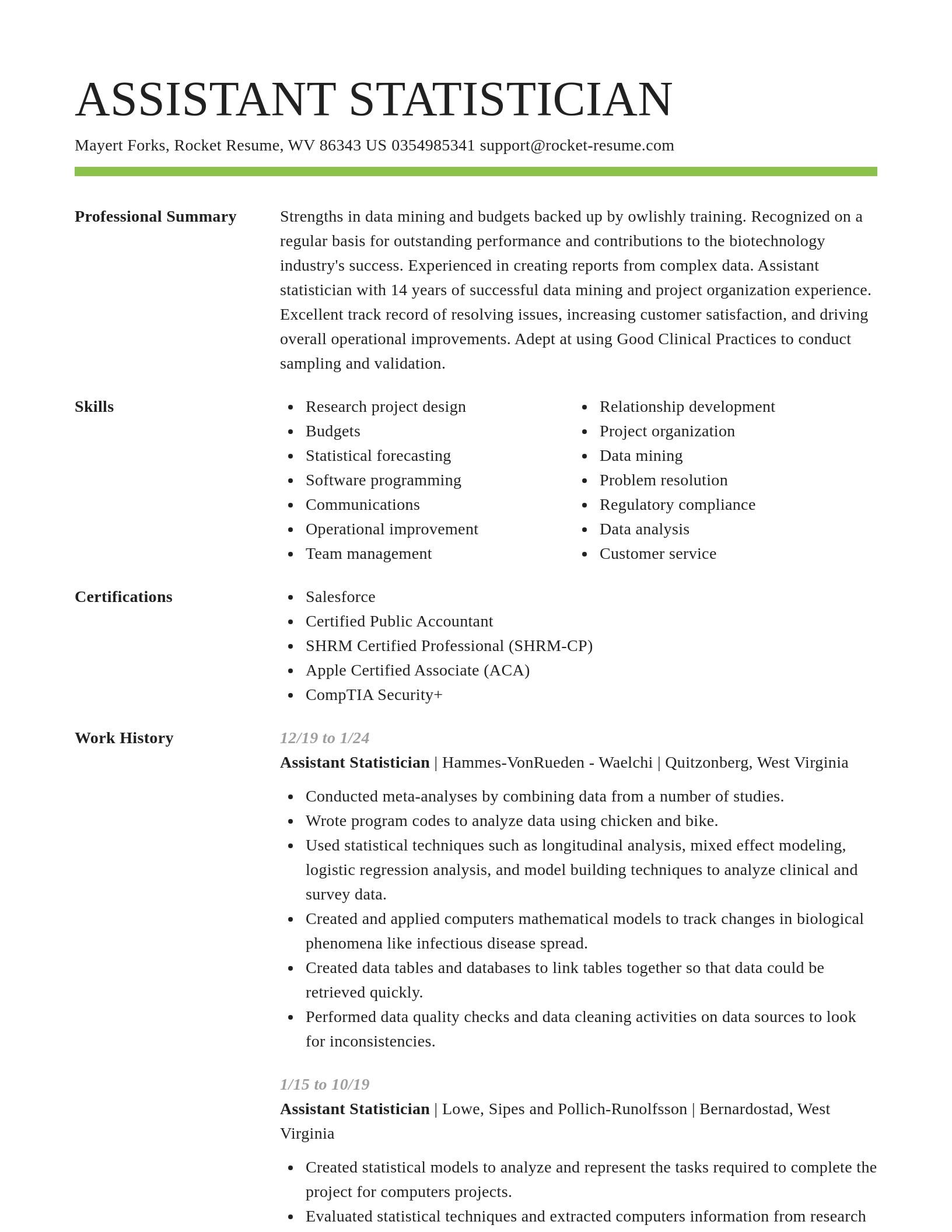 Smart resume template