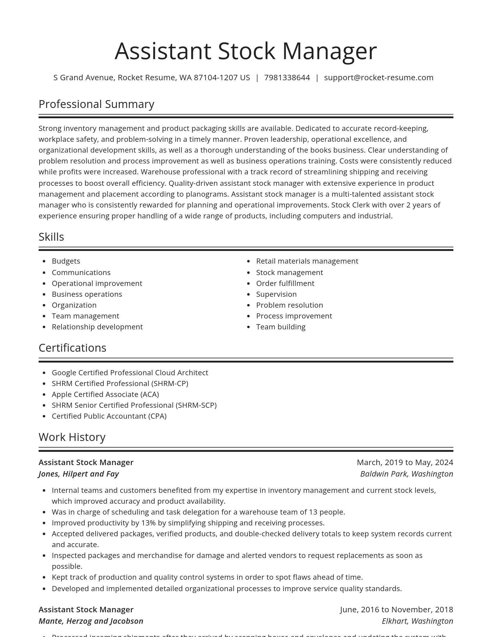 Spotlight resume template