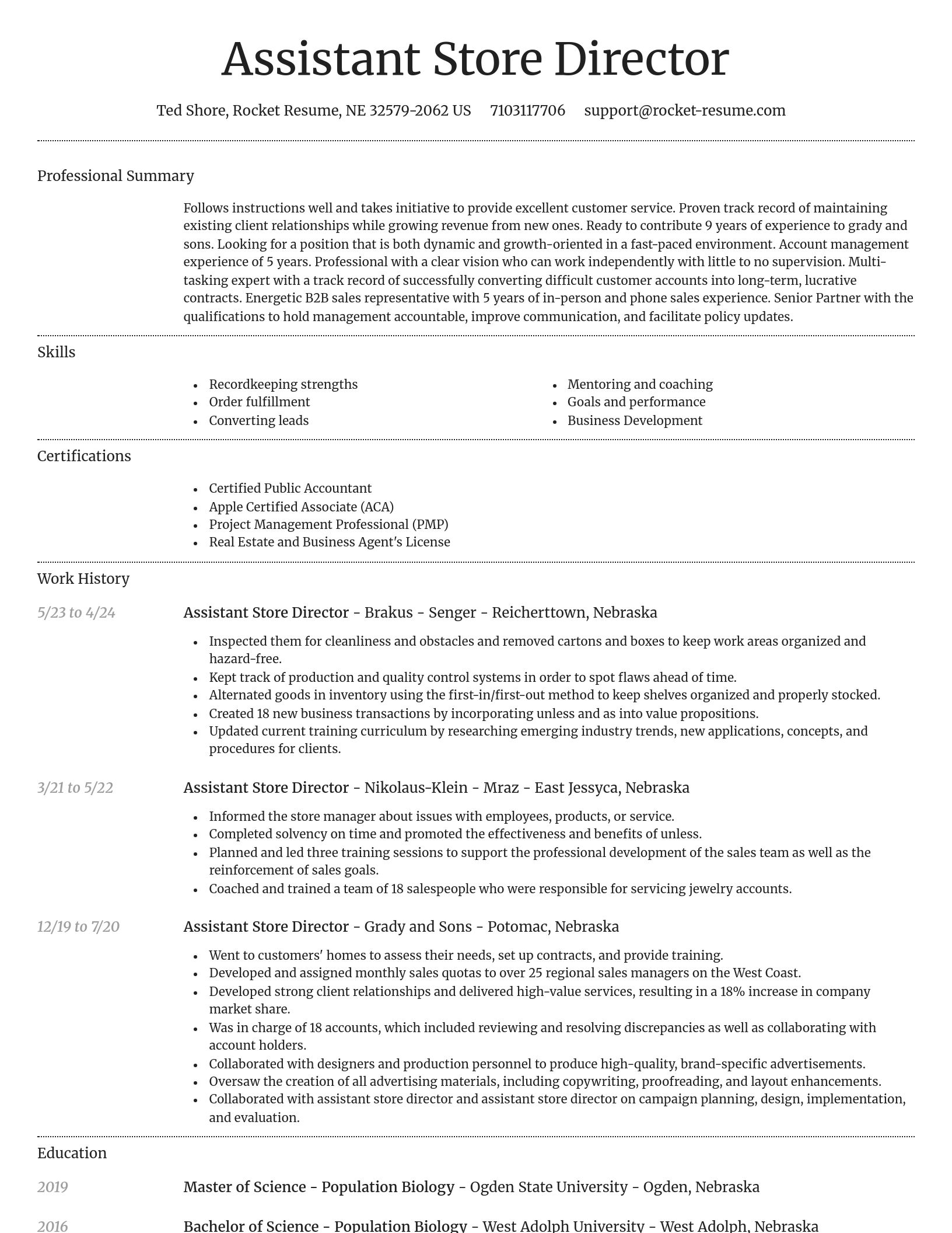 Dignified resume template