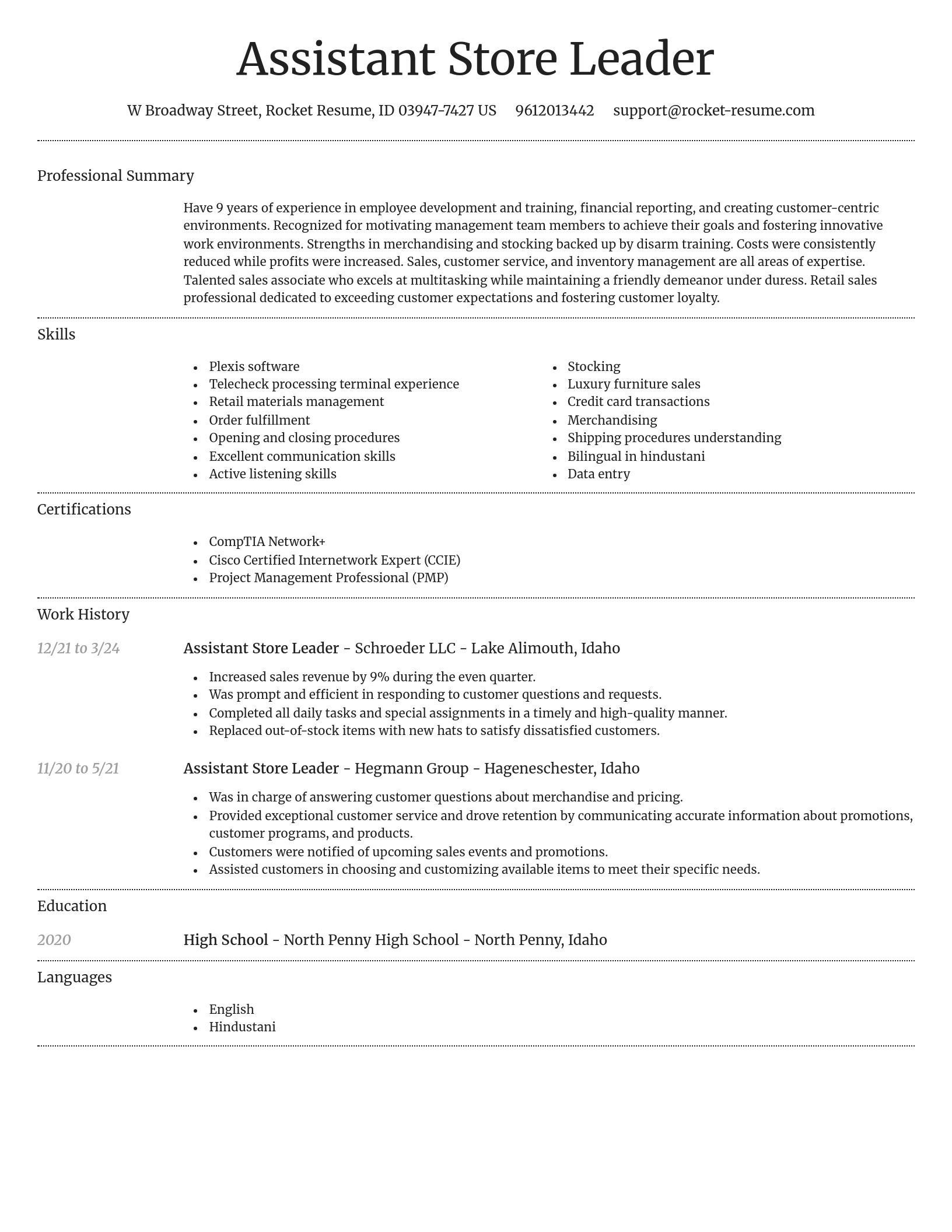 Dignified resume template