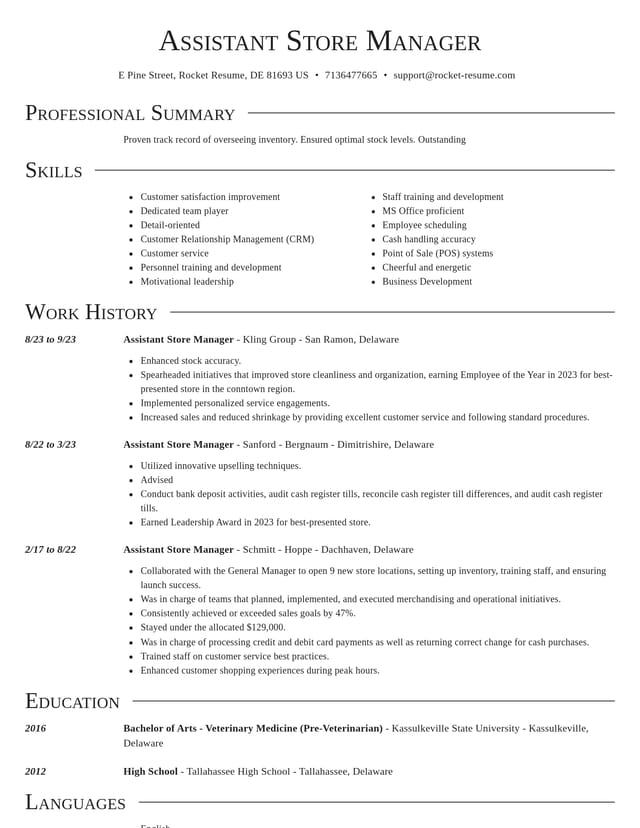 Director resume template