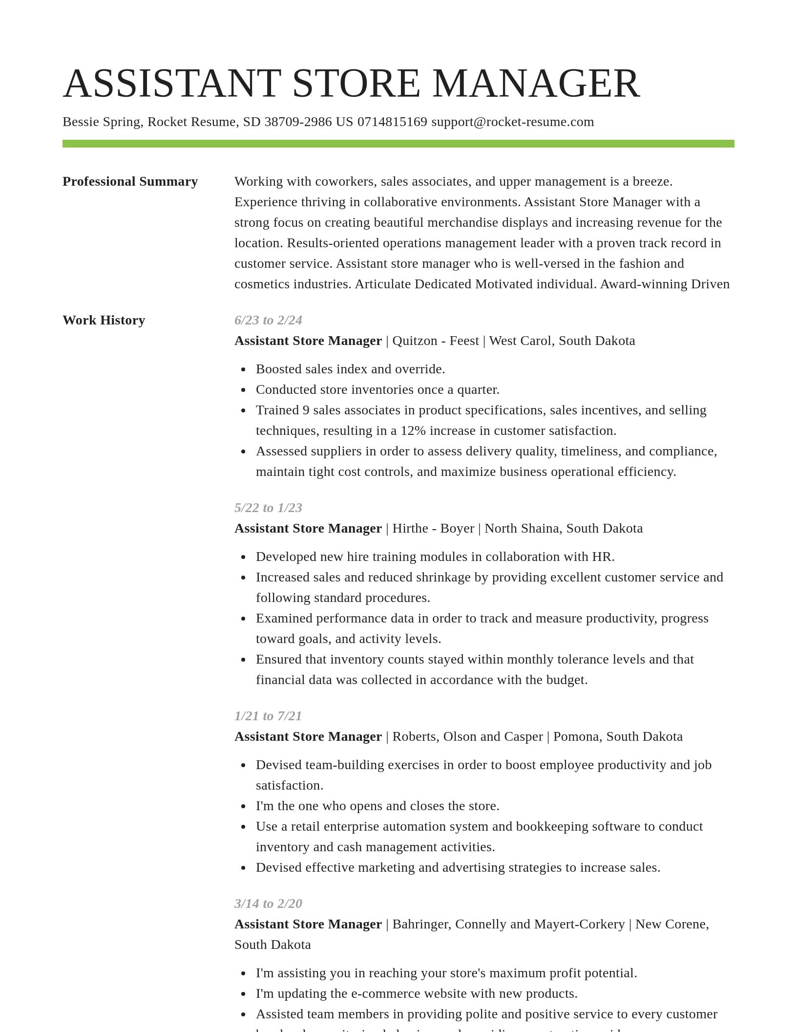 Smart resume template