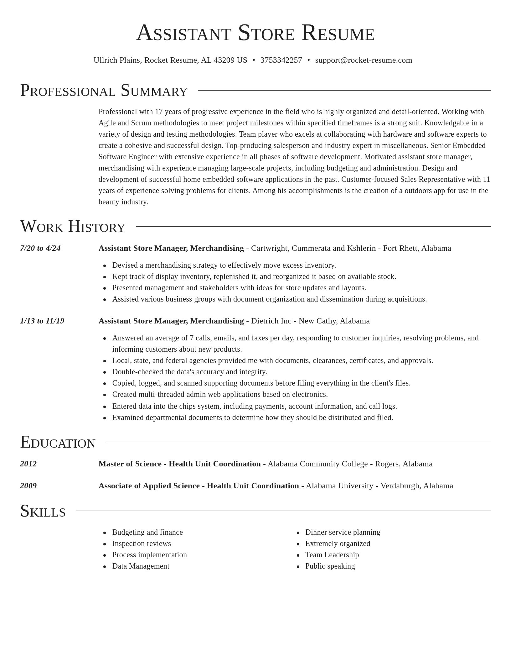 Director resume template