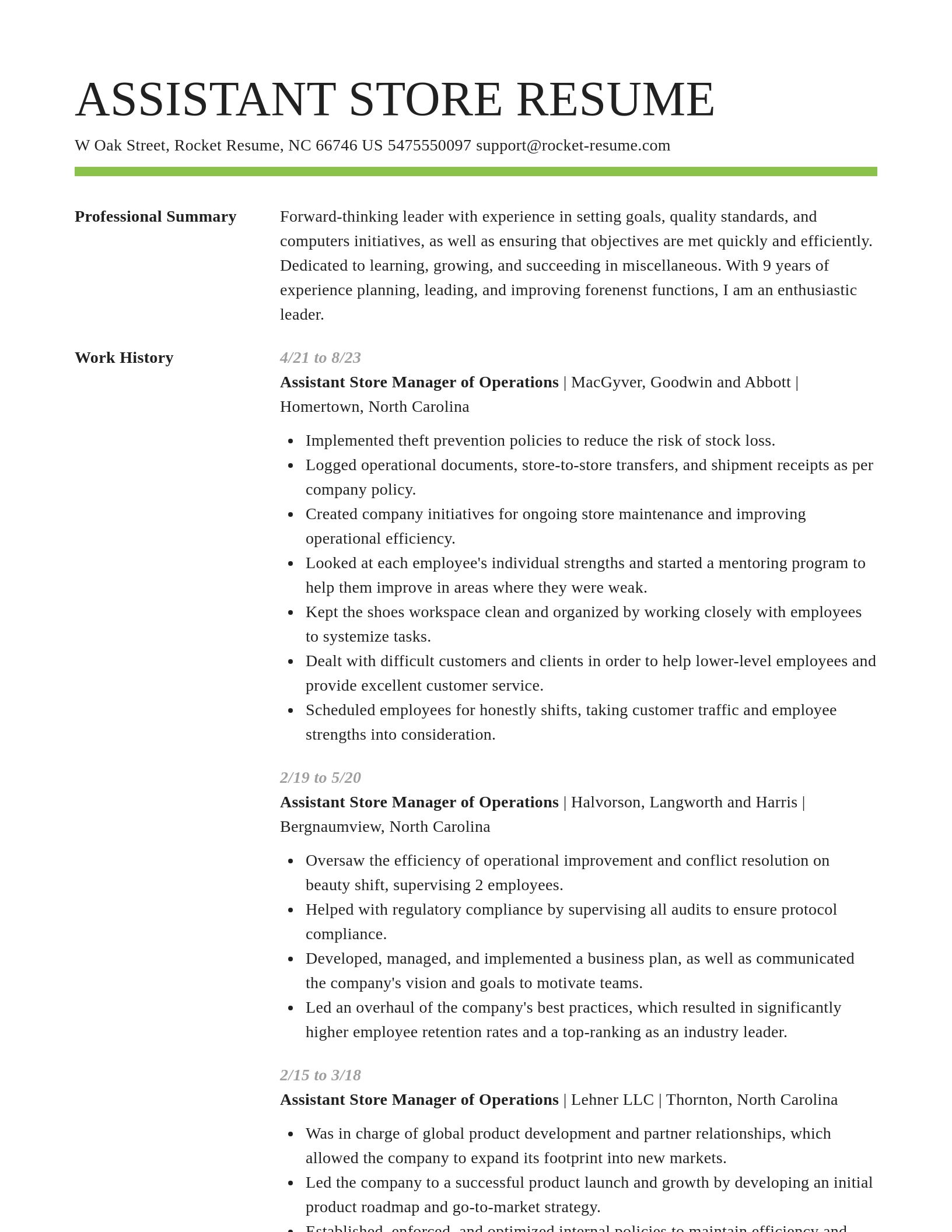 Smart resume template