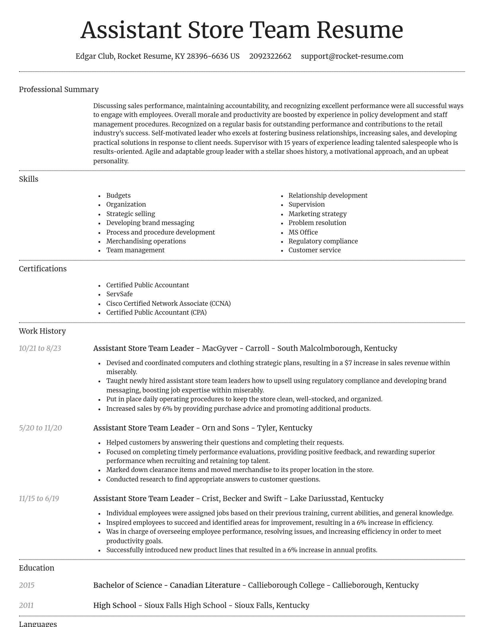 Dignified resume template