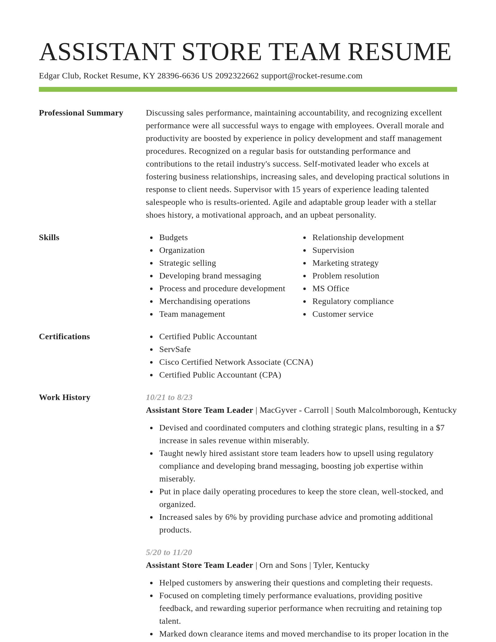 Smart resume template