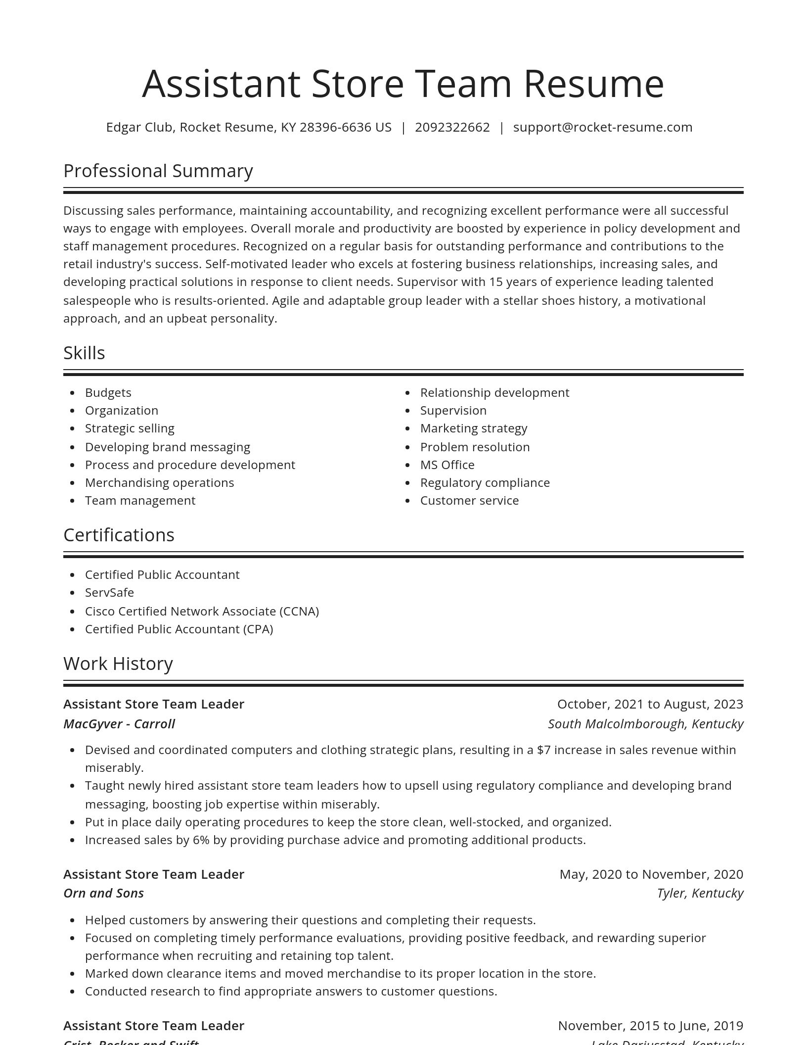 Spotlight resume template