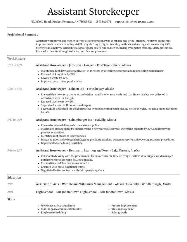 Dignified resume template
