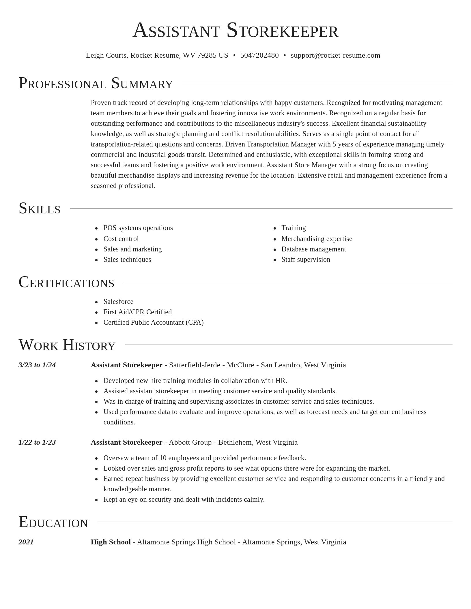 Director resume template