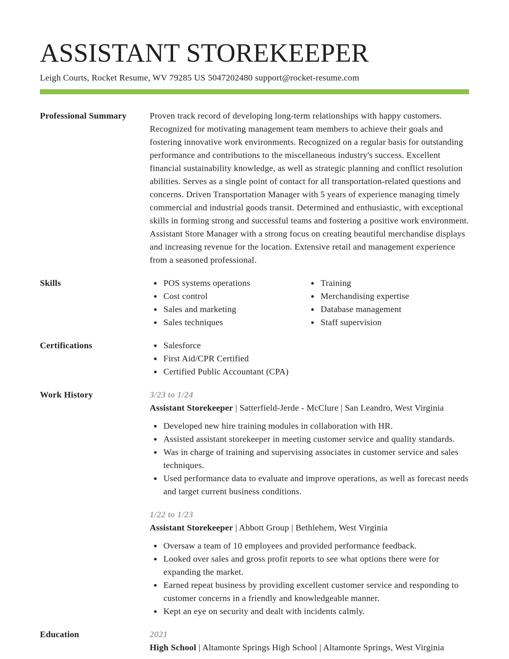 Smart resume template