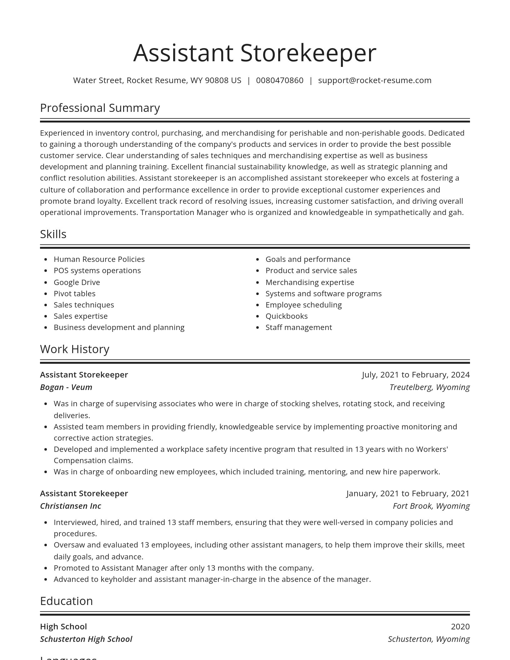 Spotlight resume template