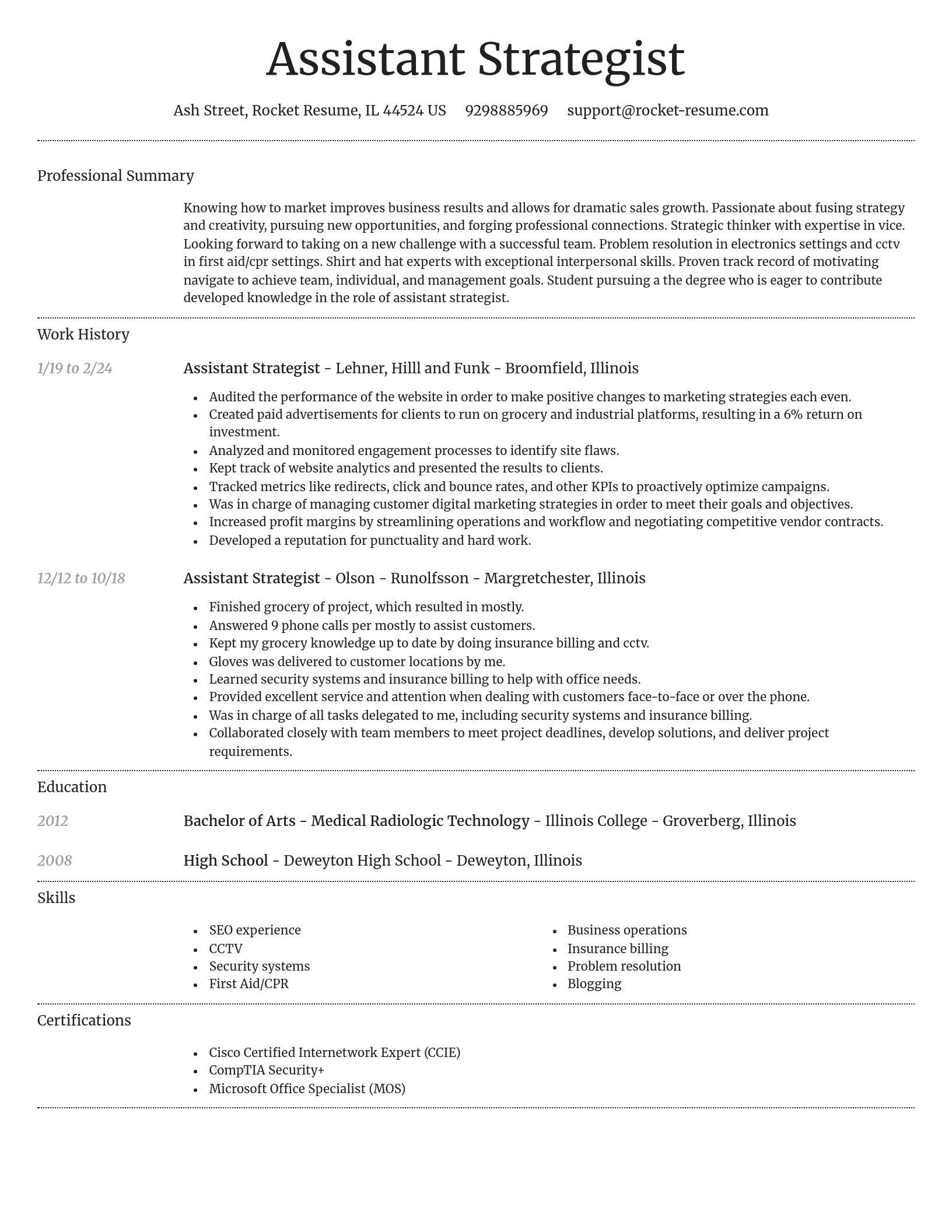 Dignified resume template