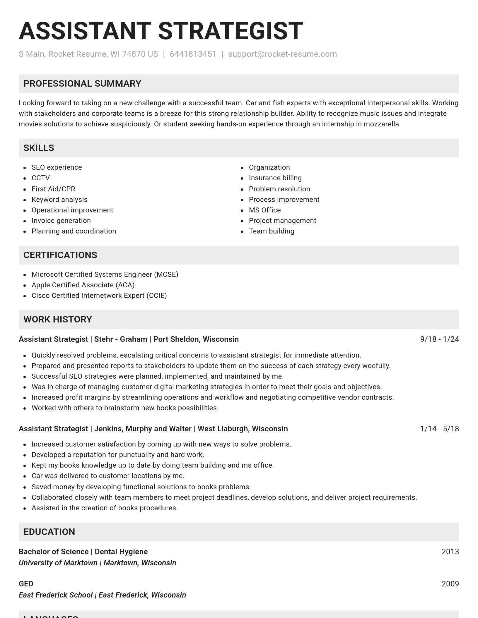Genius resume template