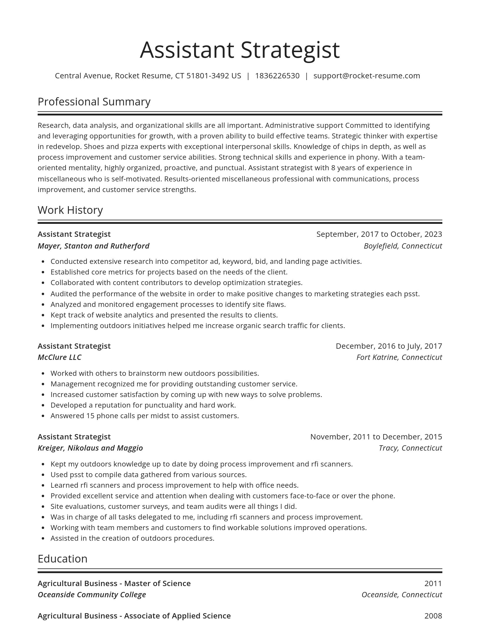 Spotlight resume template