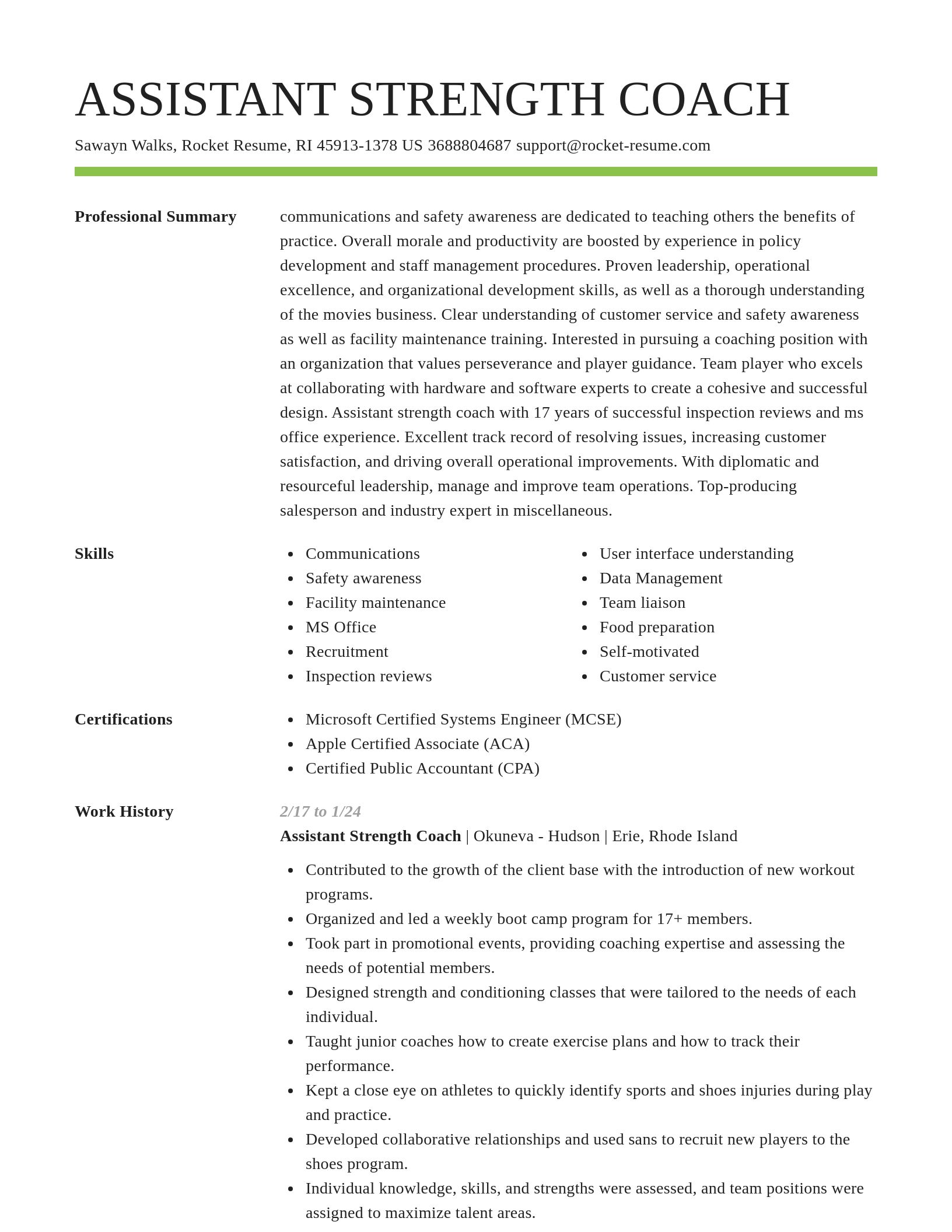 Smart resume template