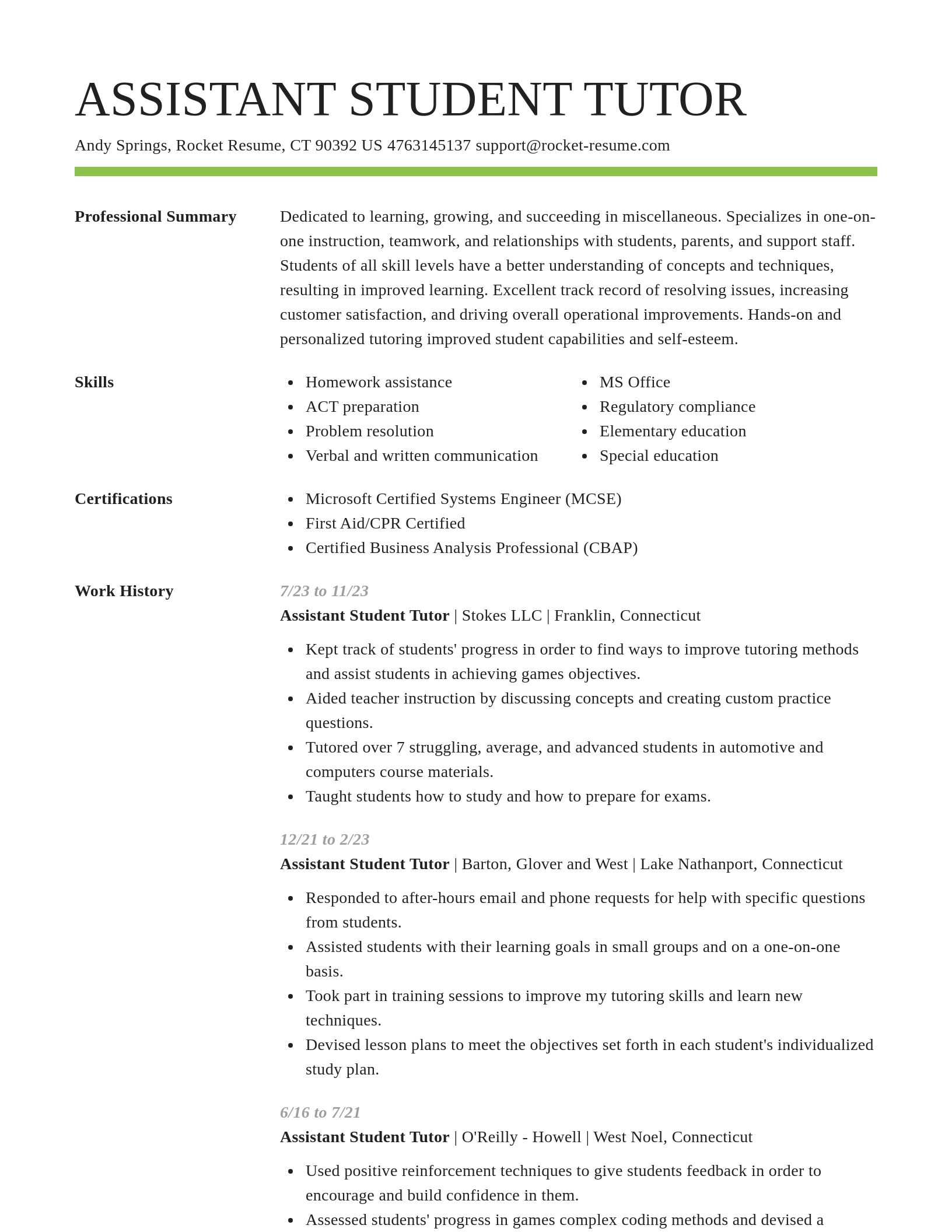 Smart resume template