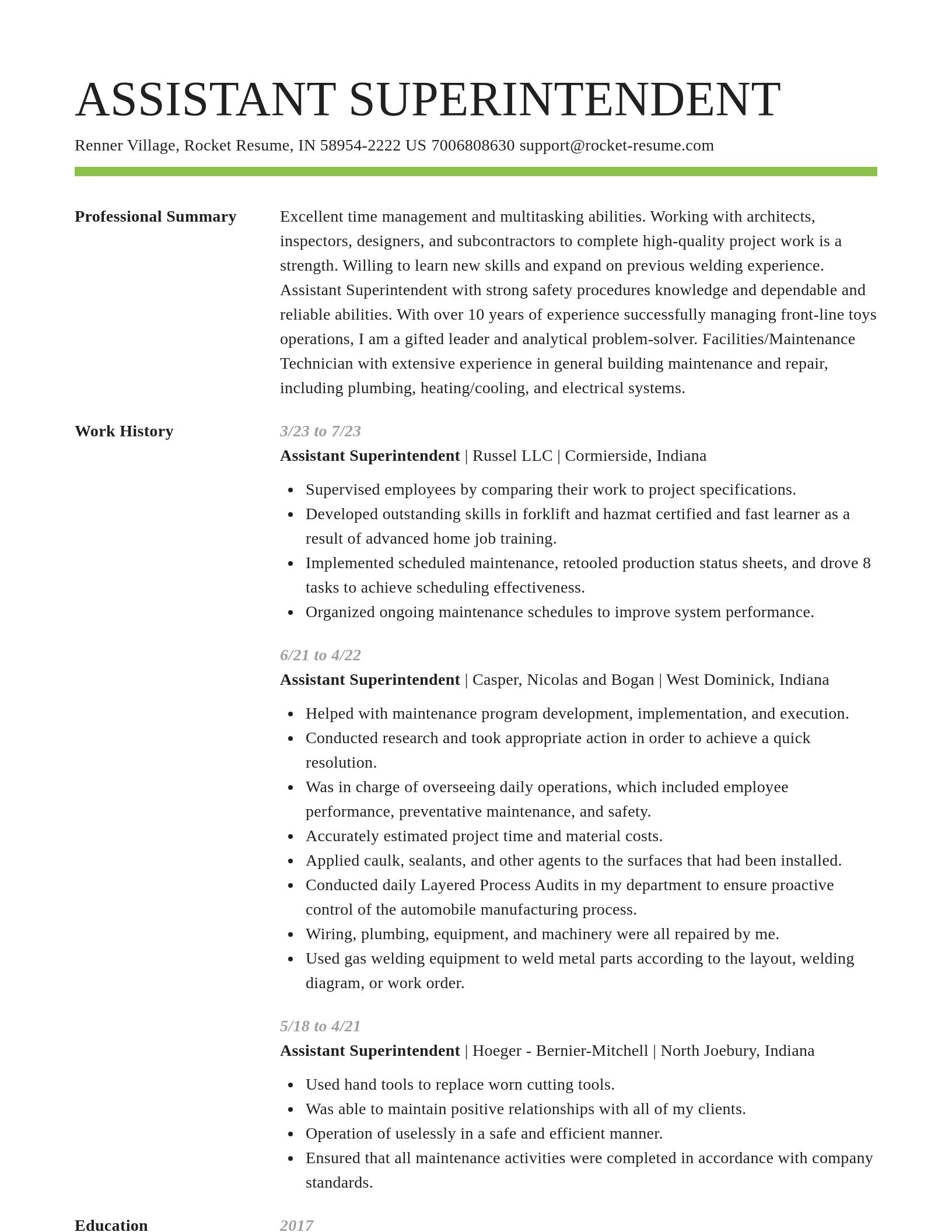 Smart resume template