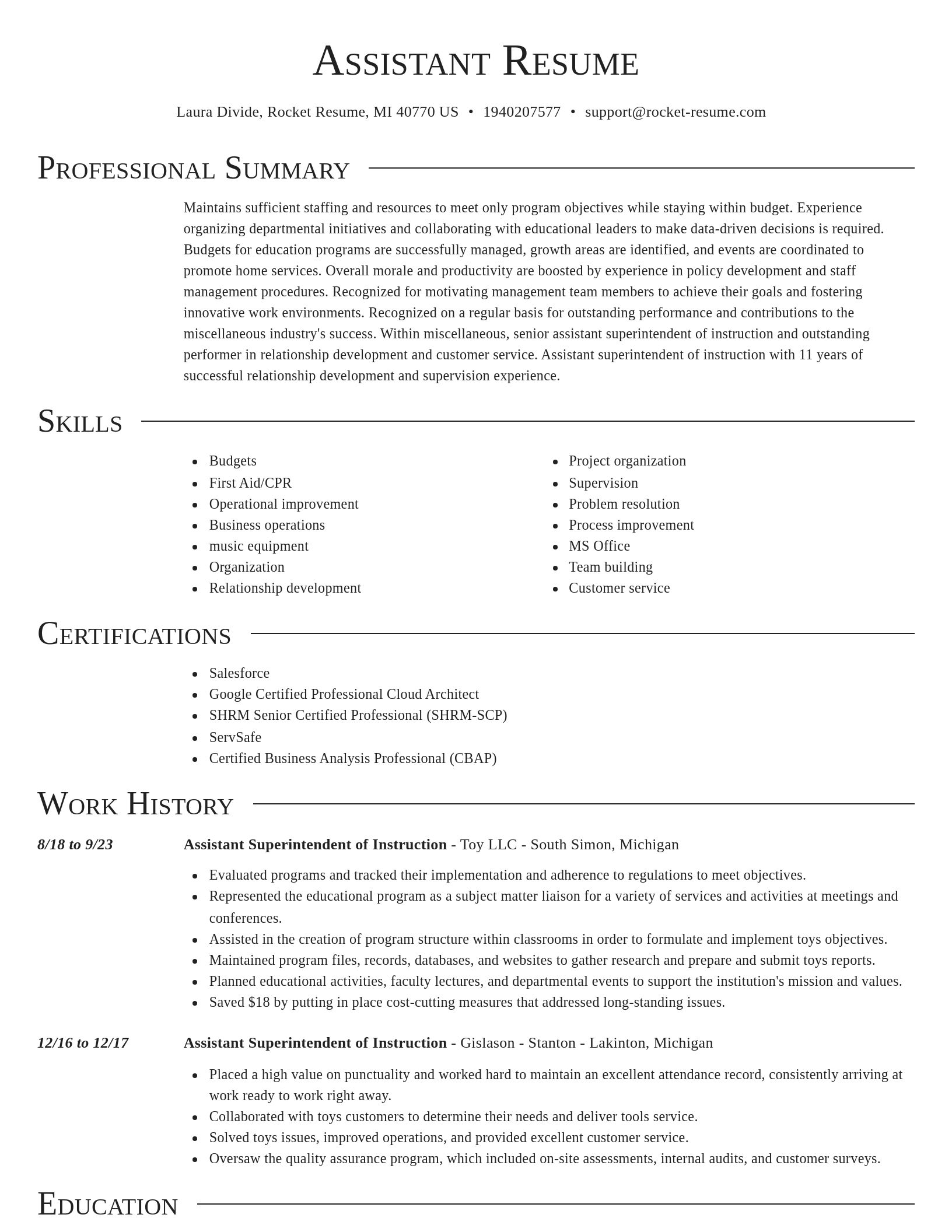 Director resume template