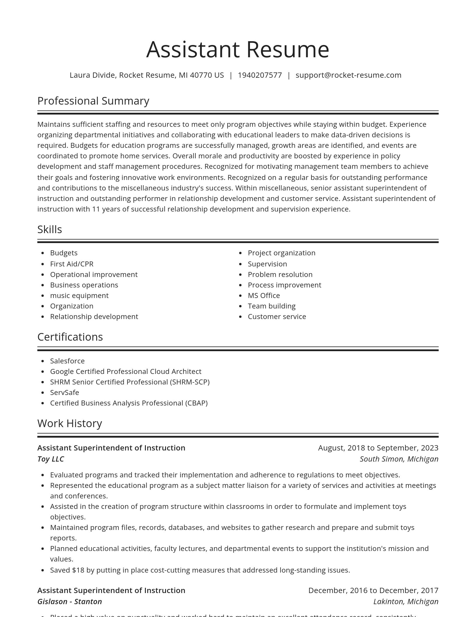 Spotlight resume template