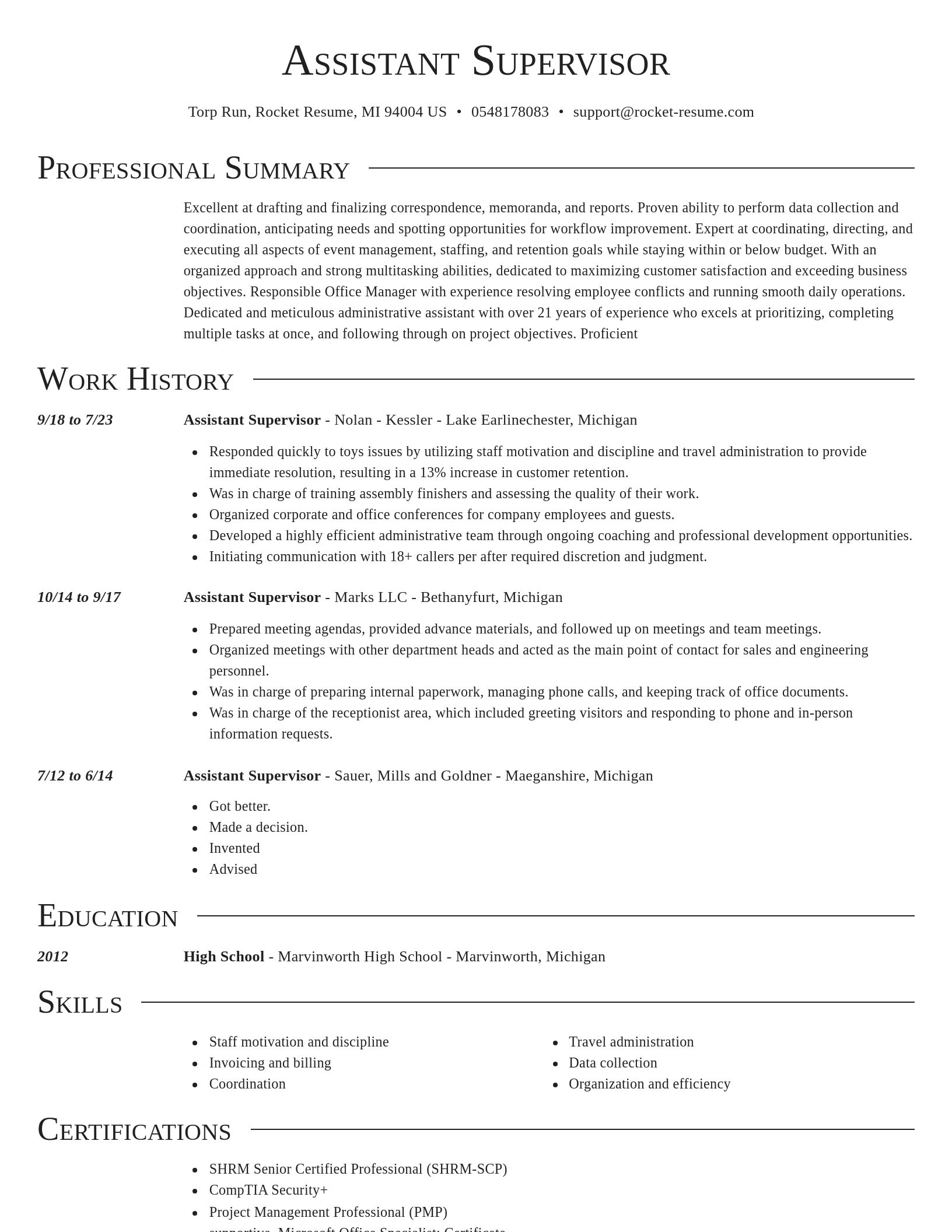 Director resume template