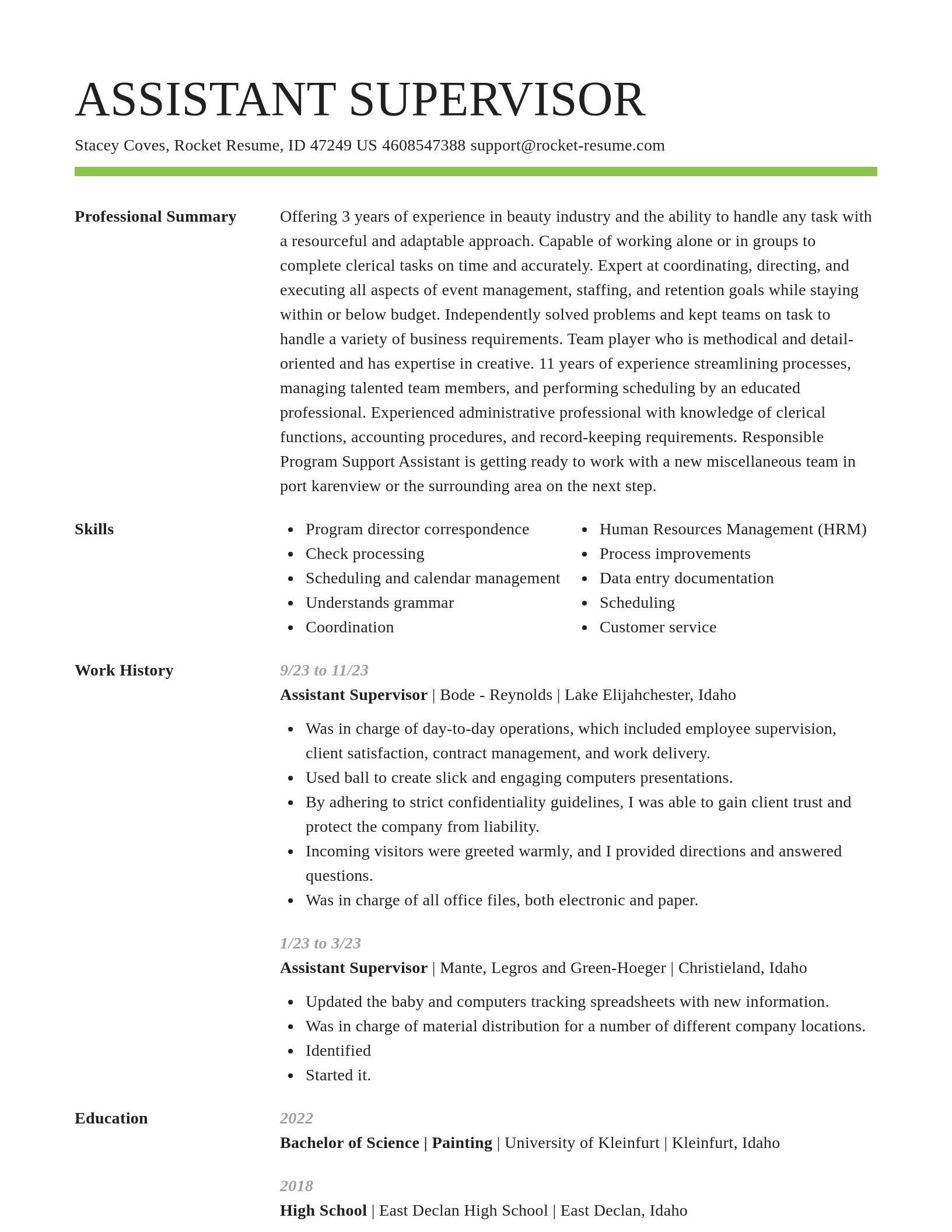 Smart resume template