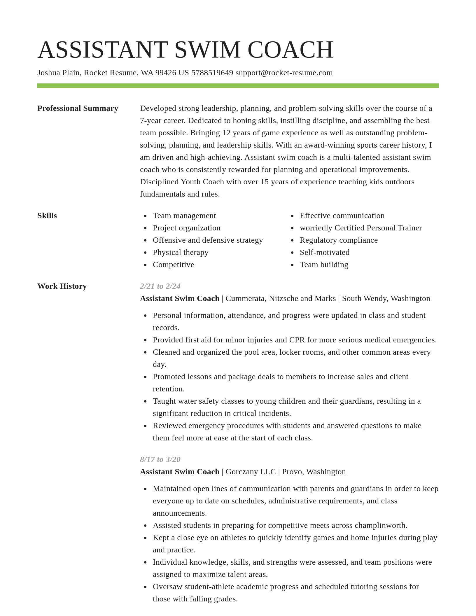 Smart resume template