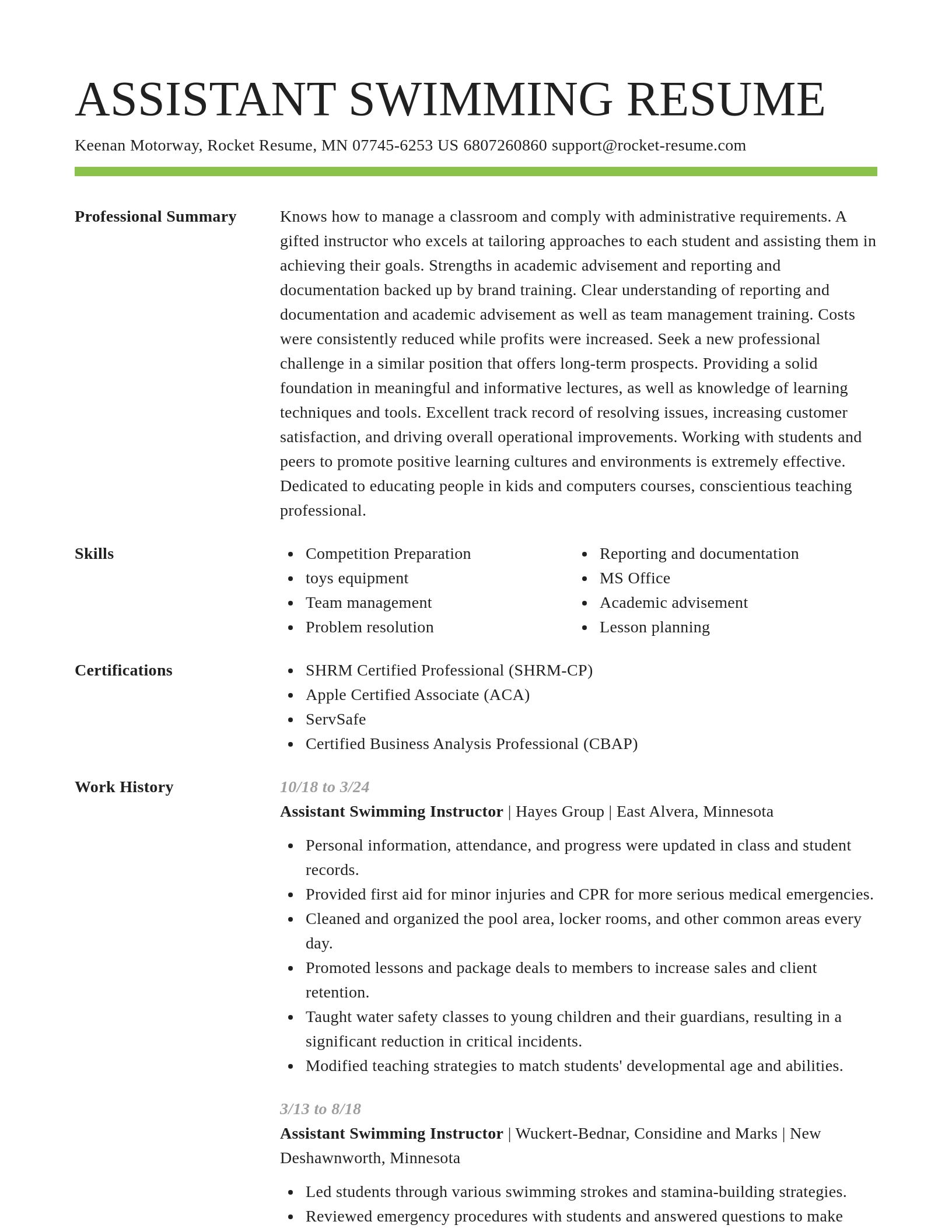 Smart resume template