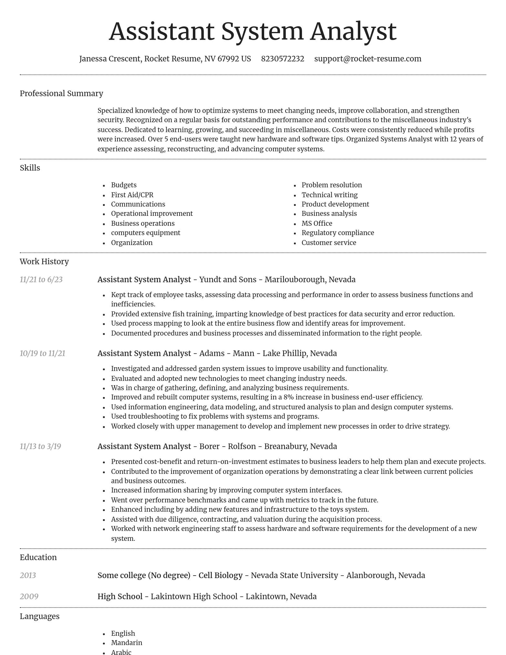 Dignified resume template