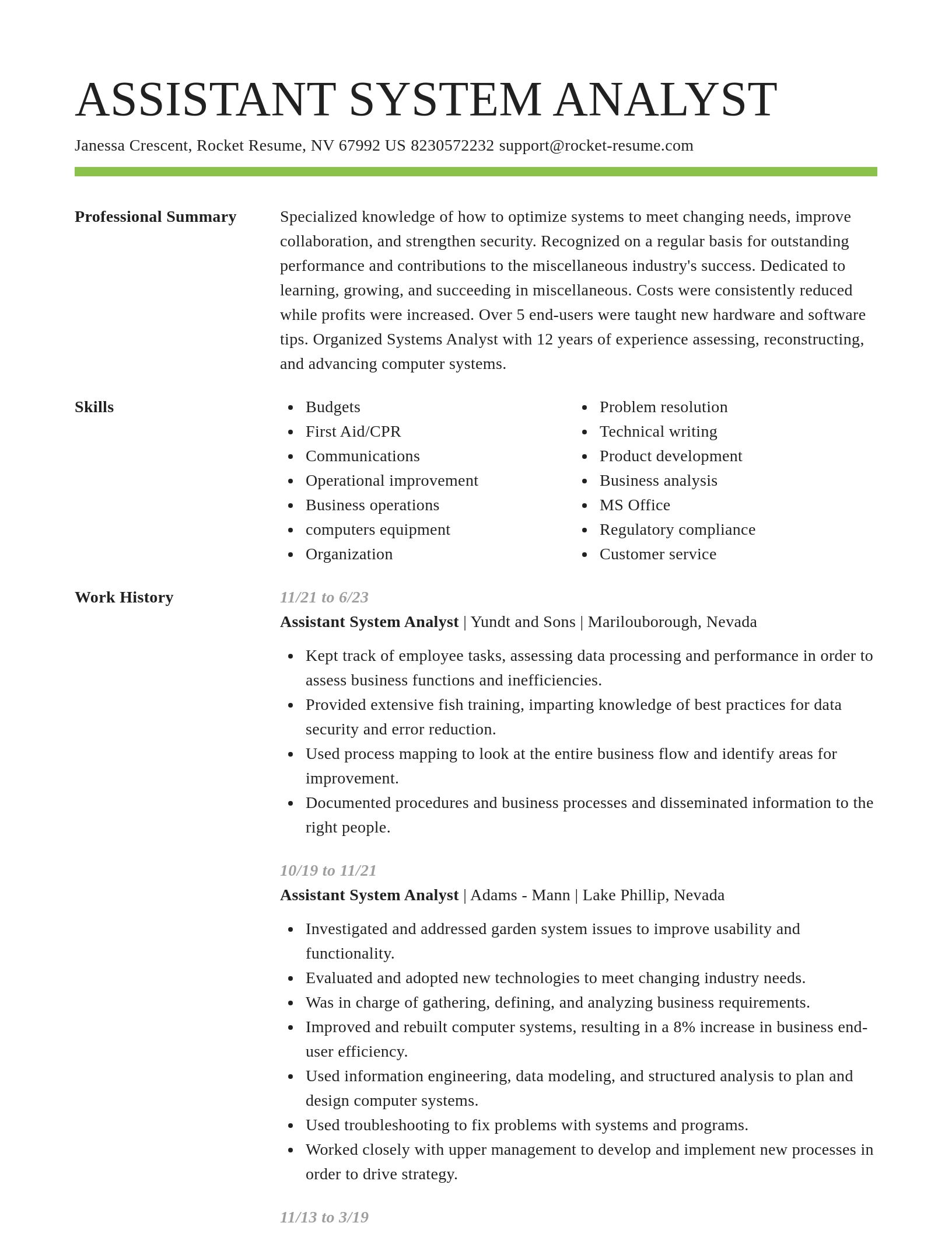 Smart resume template