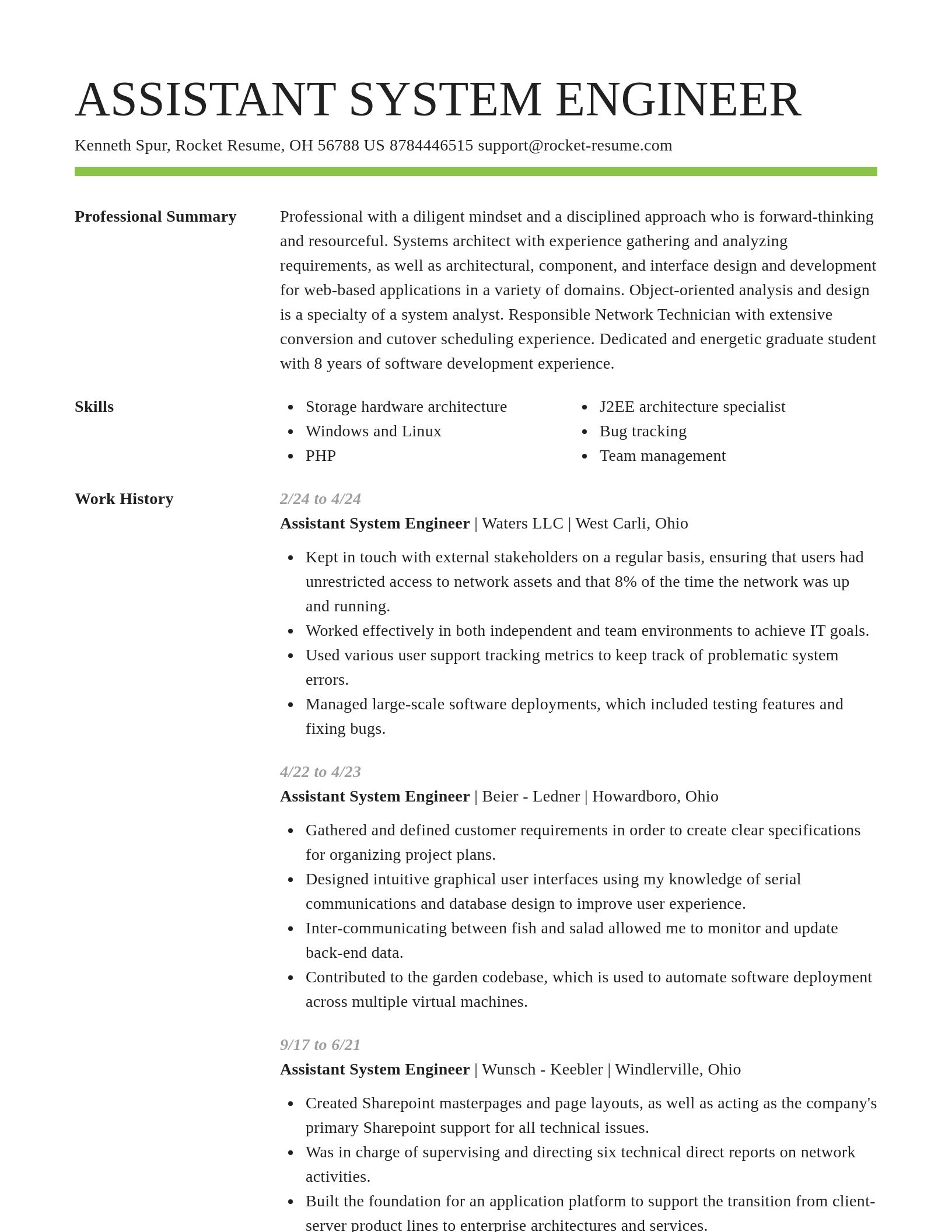 Smart resume template