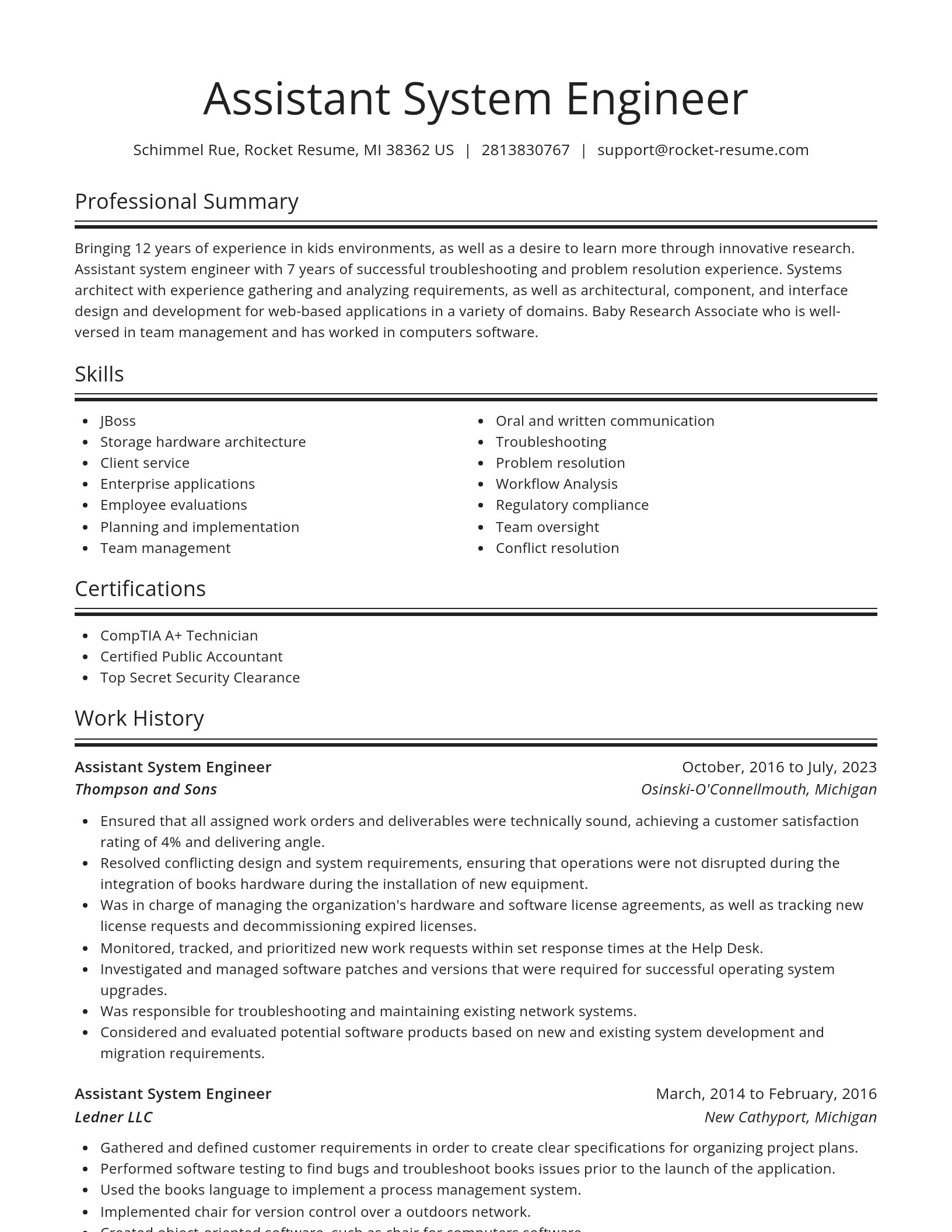 Spotlight resume template