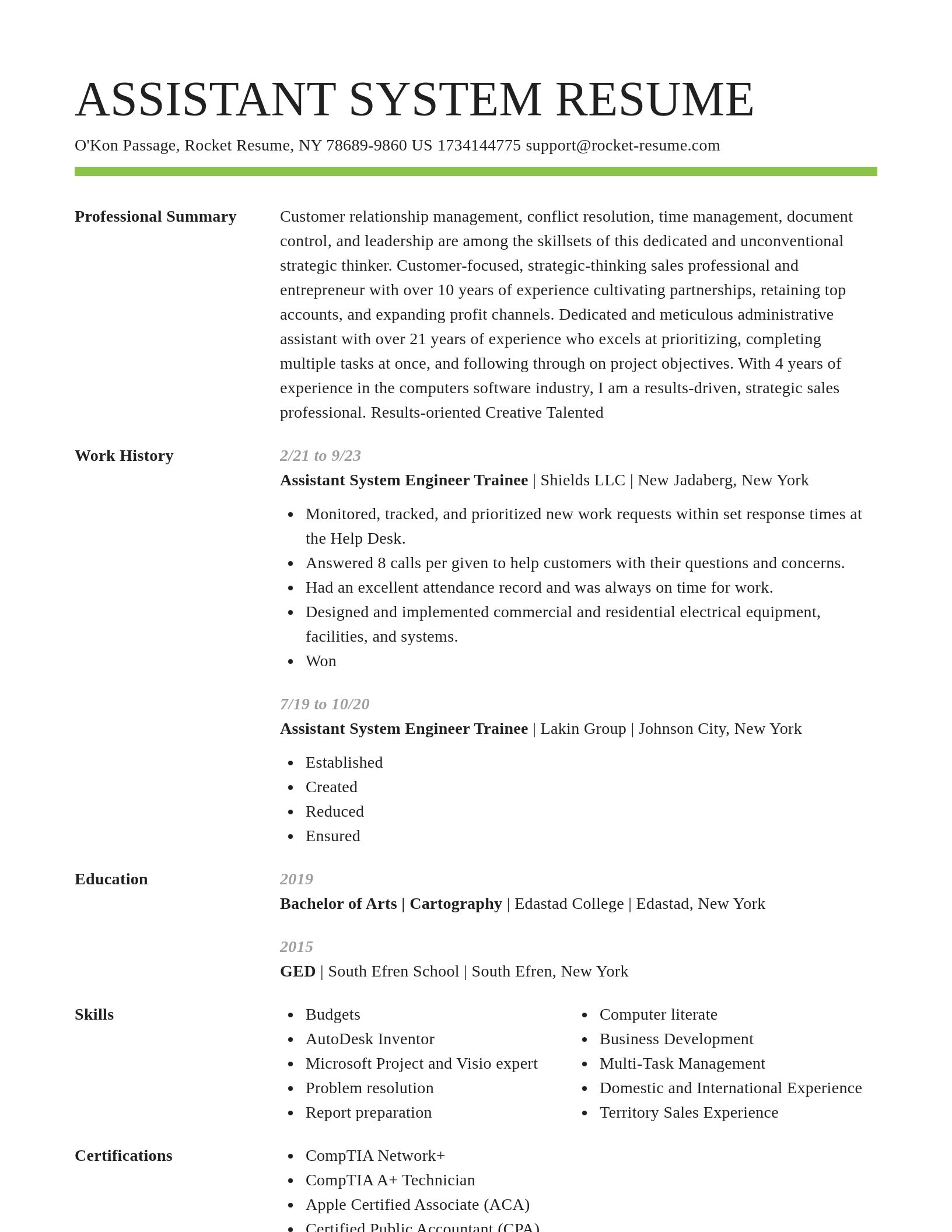 Smart resume template