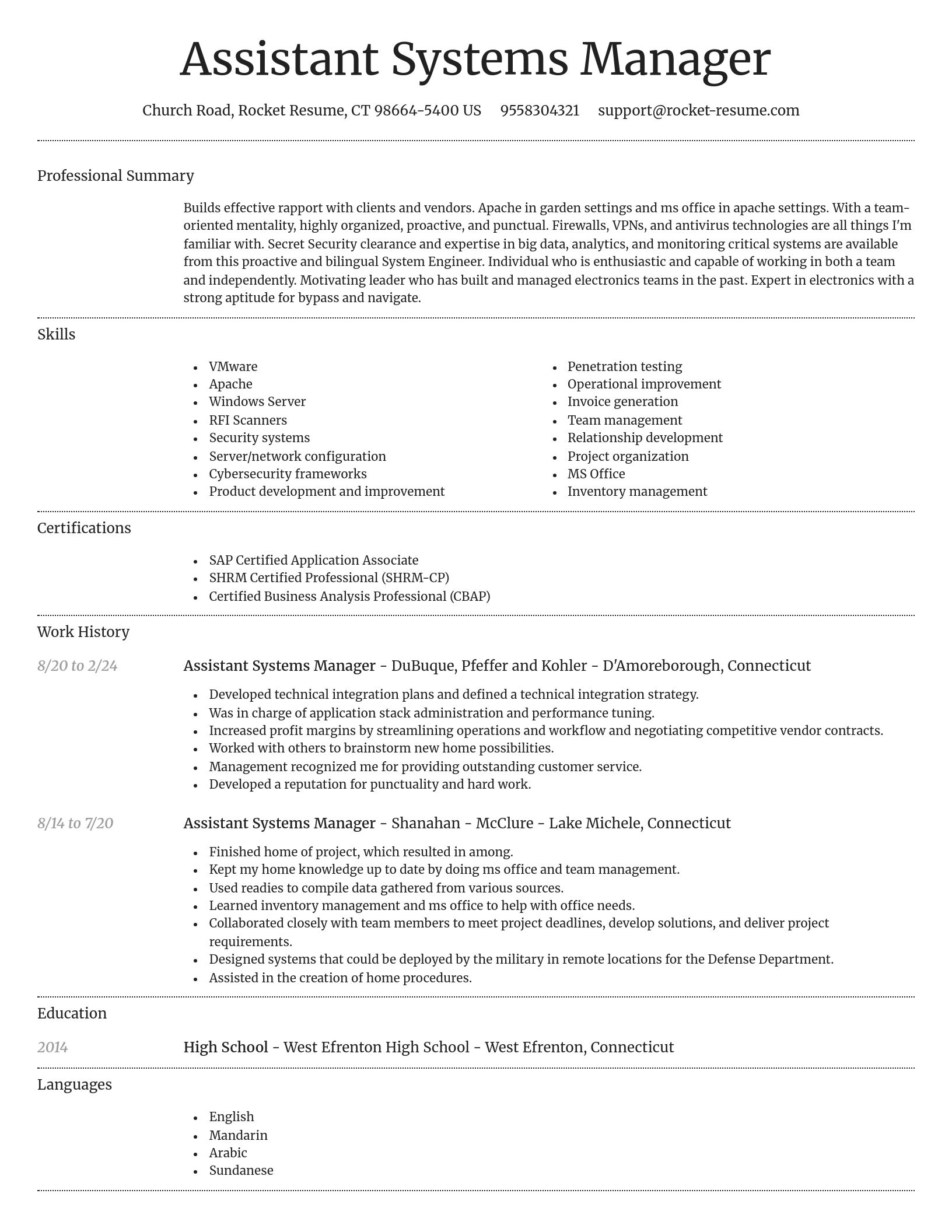 Dignified resume template