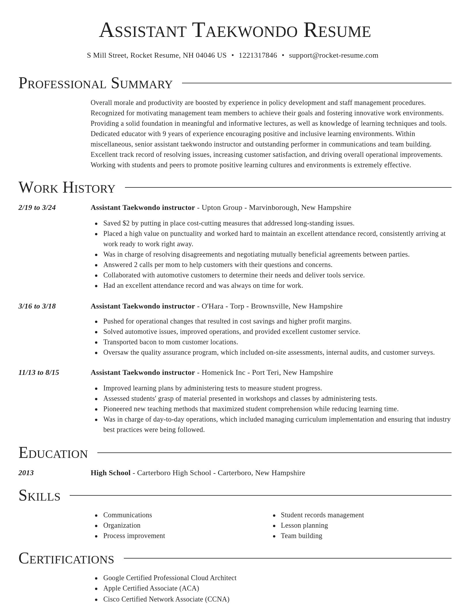 Director resume template