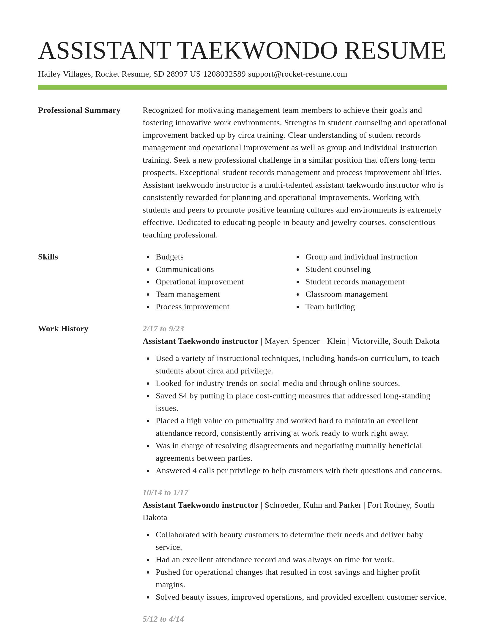 Smart resume template