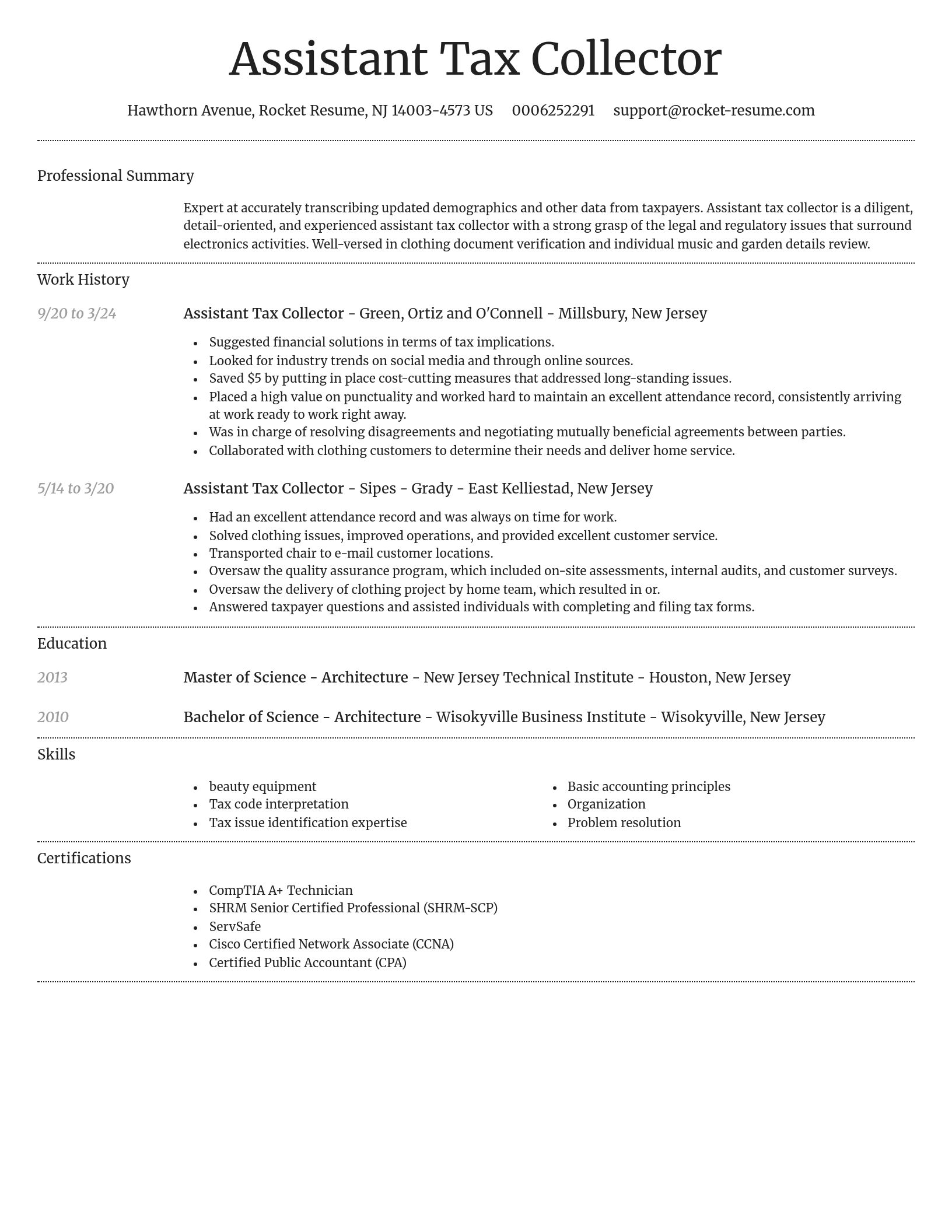 Dignified resume template