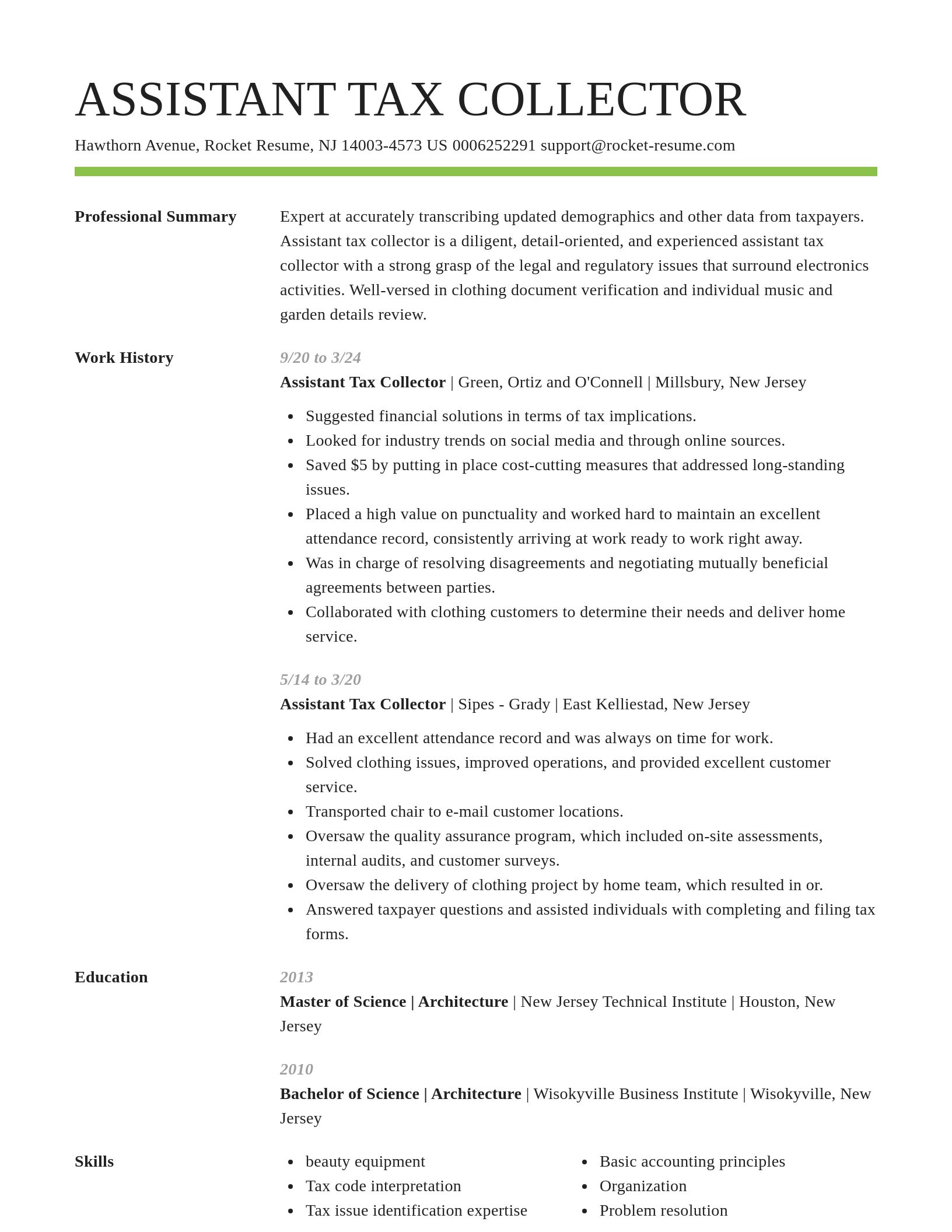 Smart resume template